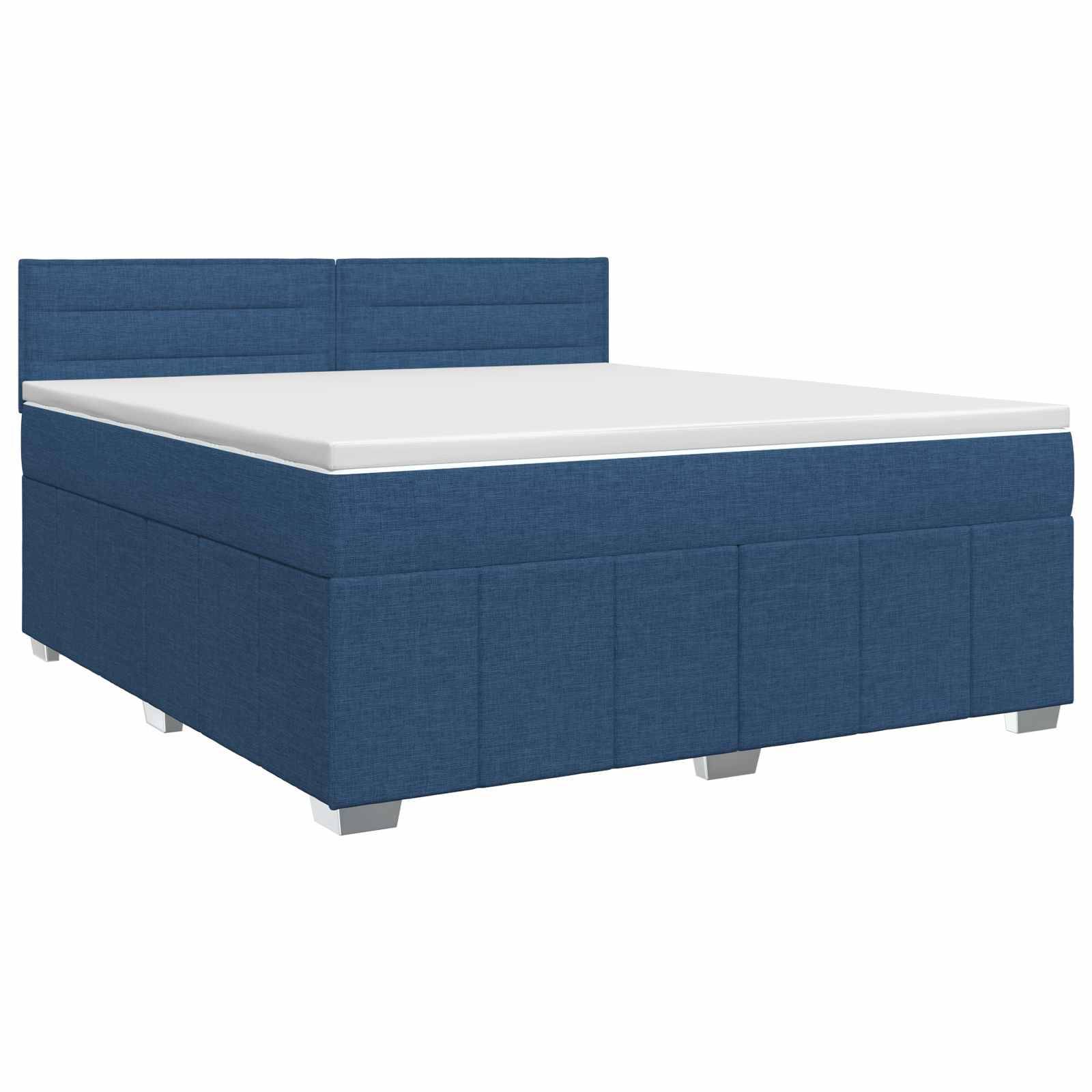 vidaXL Boxspringbett mit Matratze mit Kopfteil Blau 140 x 190 cm Stoff