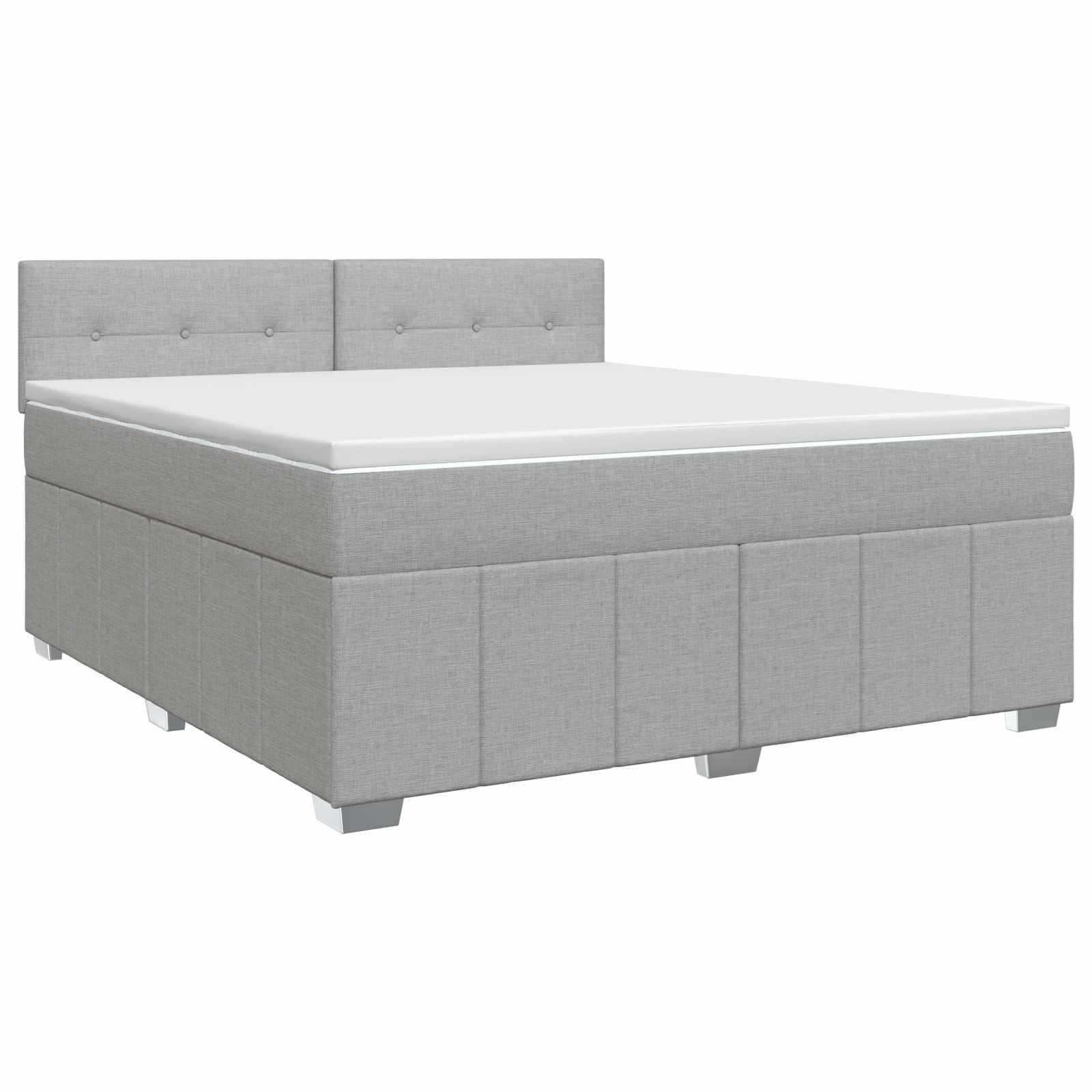 vidaXL Boxspringbett mit Matratze Hellgrau 160 x 200 cm Stoff