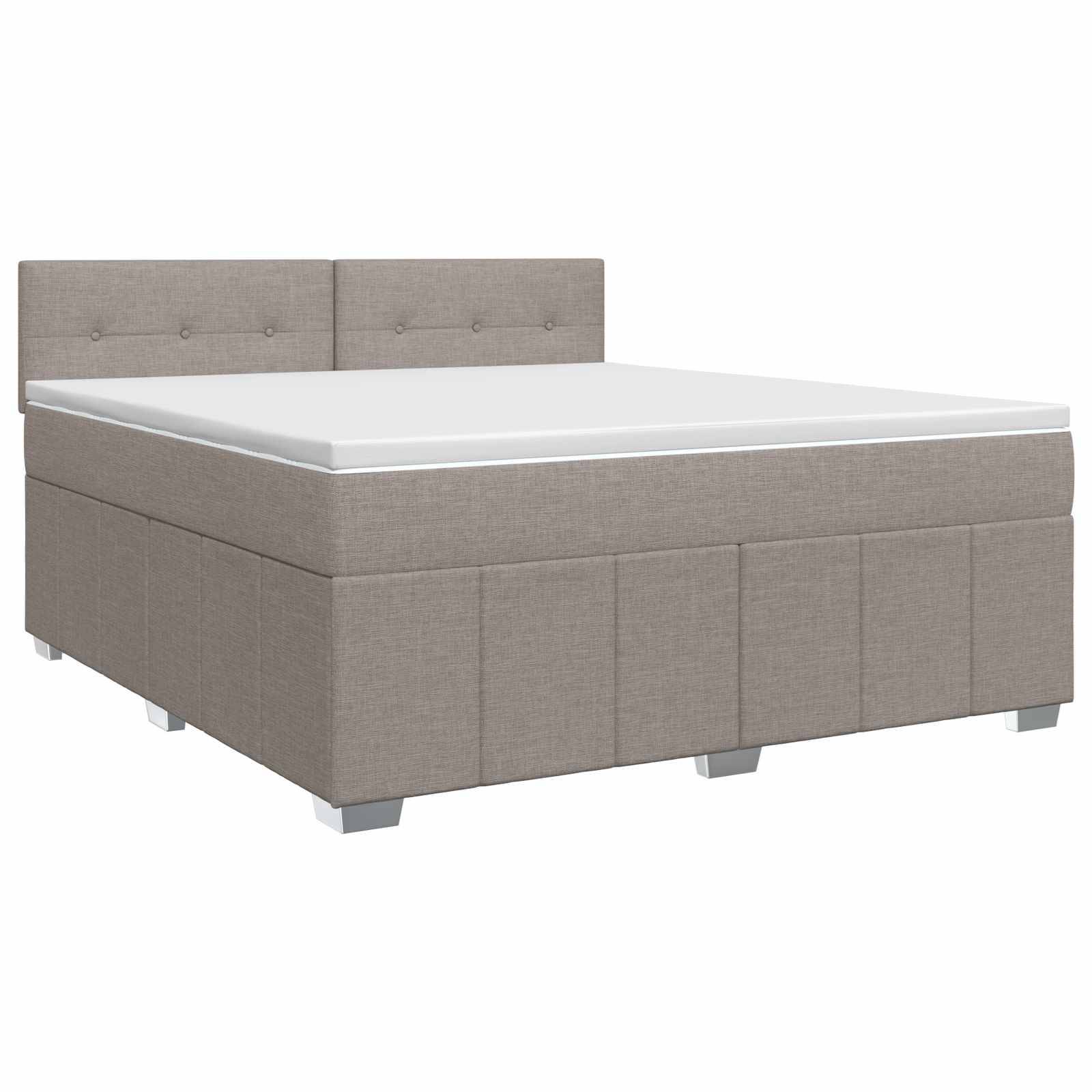 vidaXL Boxspringbett mit Matratze Taupe 160 x 200 cm Stoff