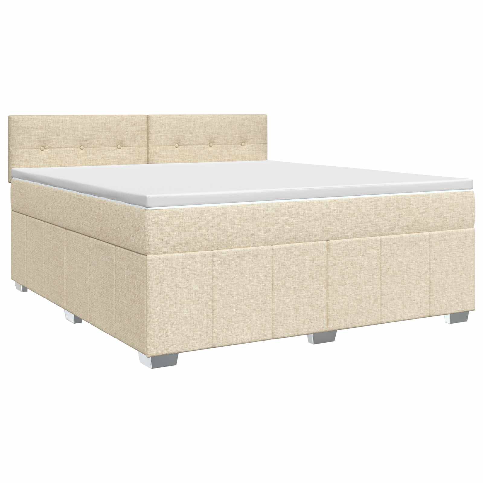 vidaXL Boxspringbett mit Matratze Creme 140 x 200 cm Stoff