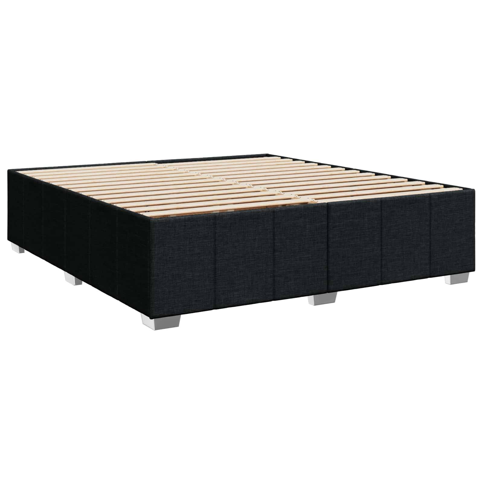 vidaXL LED Boxspringbett mit Matratze Schwarz 180 x 200 cm Stoff