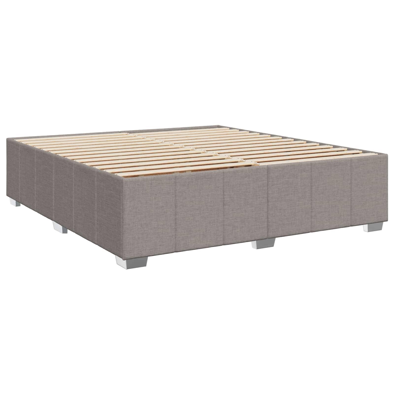 vidaXL LED Boxspringbett mit Matratze Taupe 180 x 200 cm Stoff