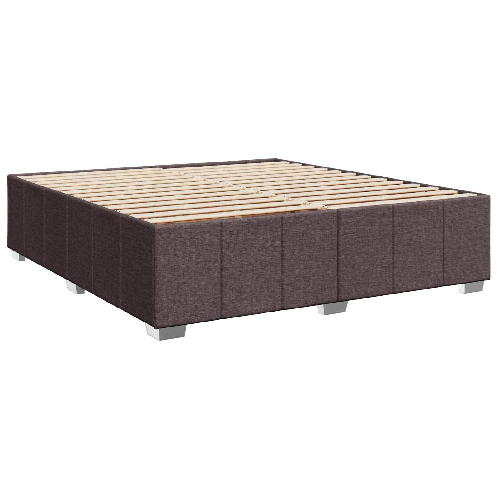 vidaXL Boxspringbett mit Matratze Dunkelbraun 200 x 200 cm Stoff