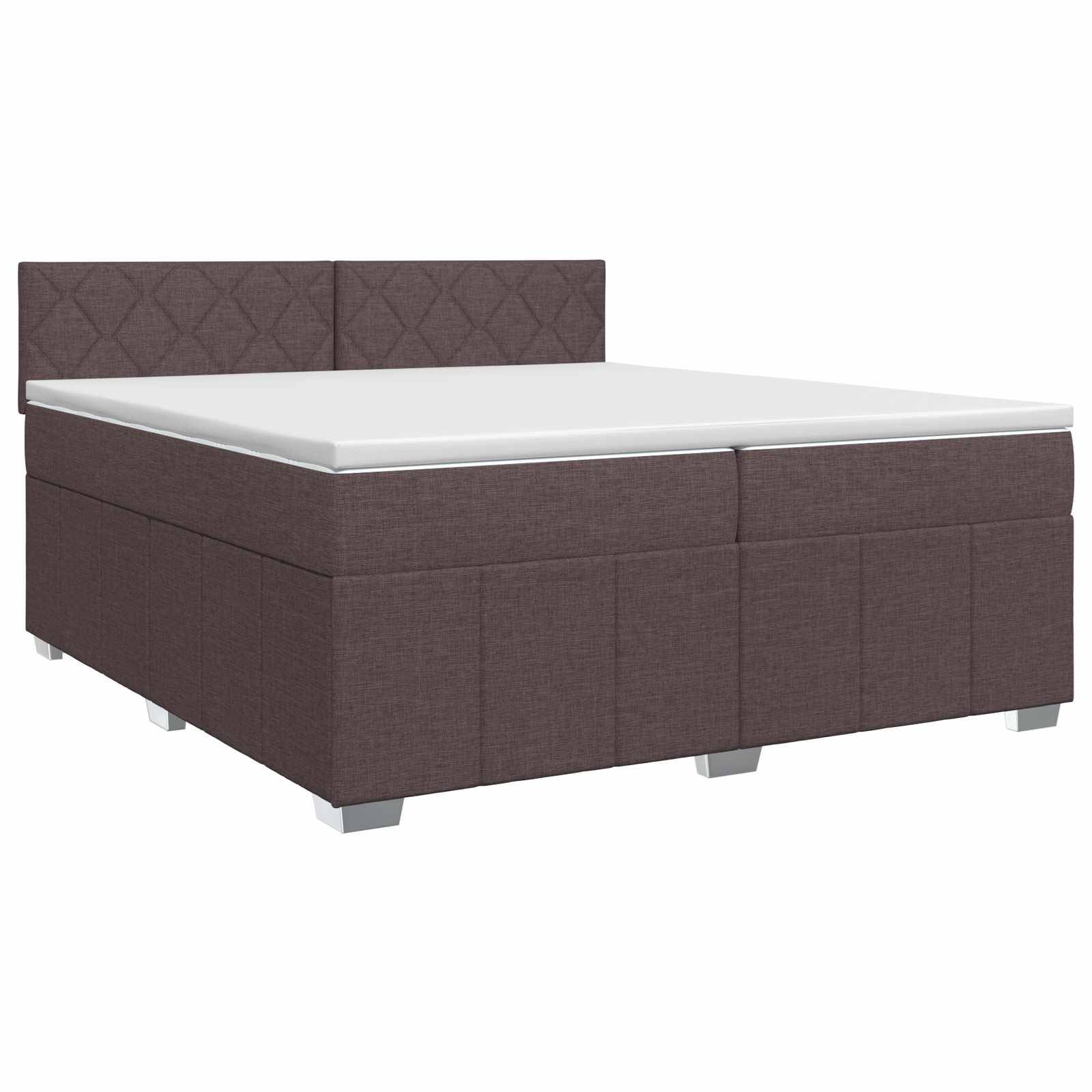 vidaXL Boxspringbett mit Matratze Dunkelbraun 200 x 200 cm Stoff
