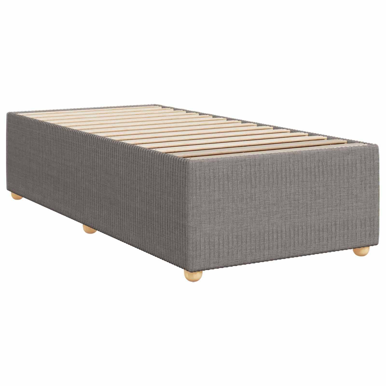 vidaXL Boxspringbett mit Matratze Taupe 100 x 200 cm Stoff