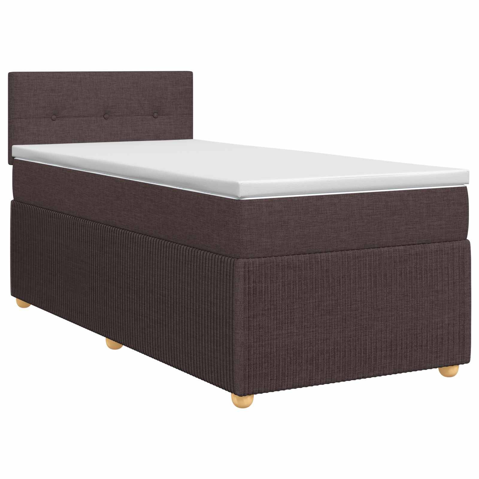 vidaXL Boxspringbett mit Matratze Dunkelbraun 100 x 200 cm Stoff