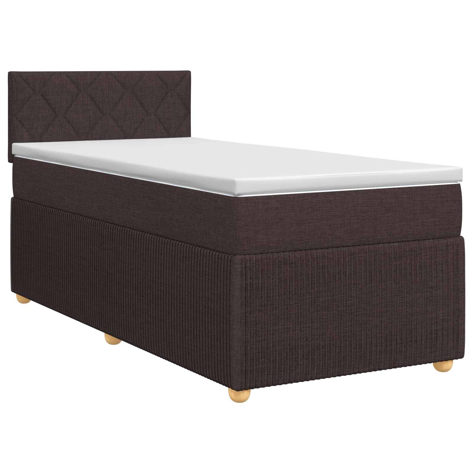 vidaXL Boxspringbett mit Matratze Dunkelbraun 80 x 200 cm Stoff