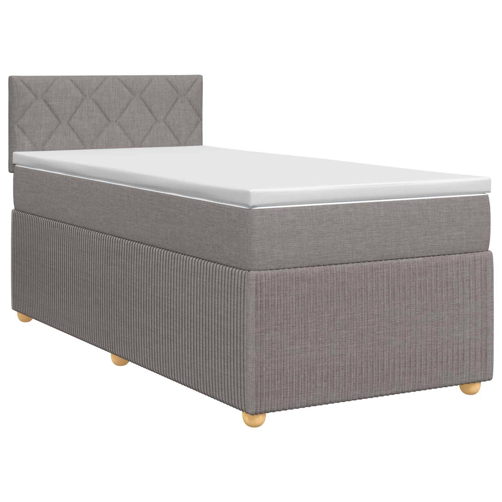 vidaXL Boxspringbett mit Matratze Taupe 100 x 200 cm Stoff