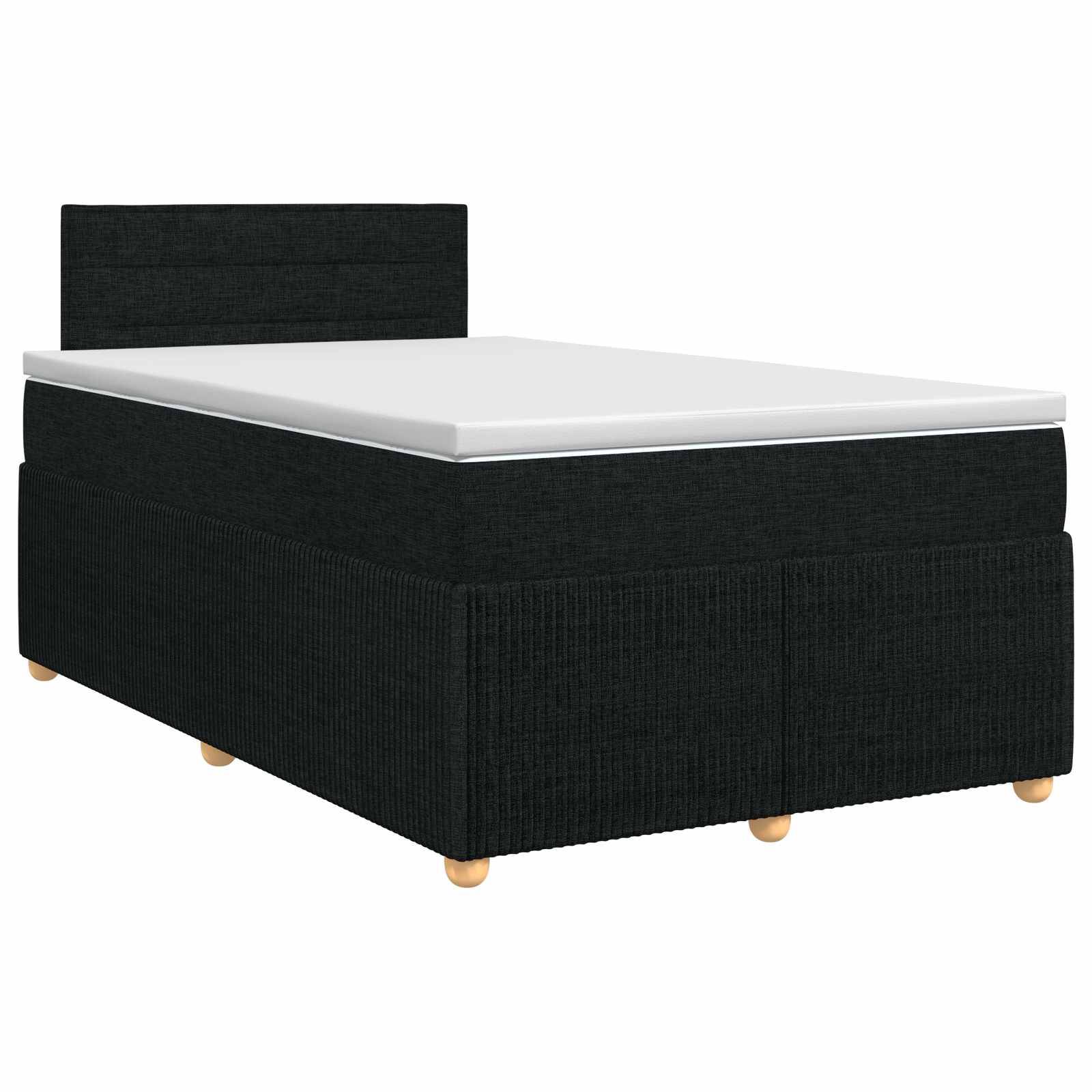 vidaXL Boxspringbett mit Matratze Schwarz 120 x 190 cm Stoff