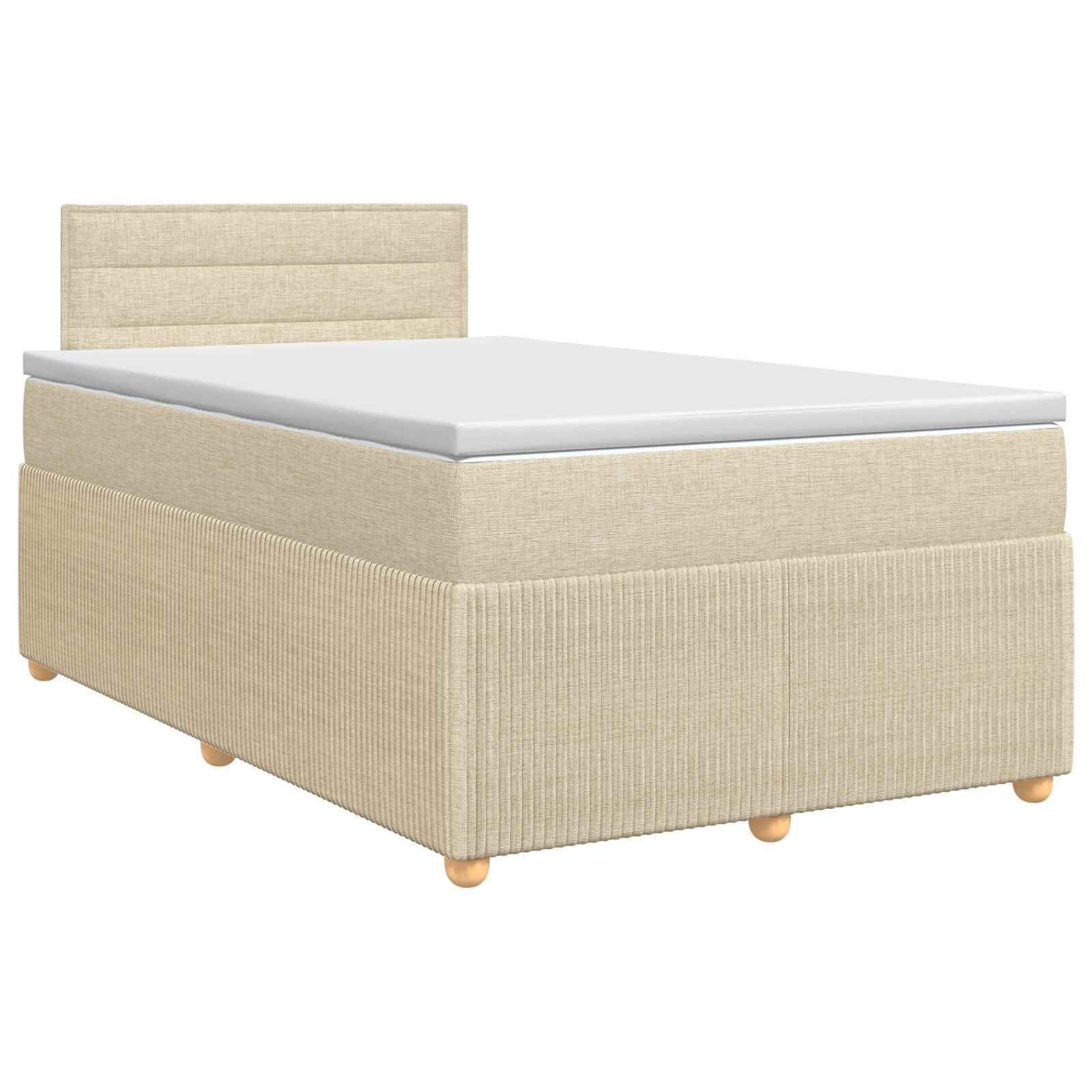 vidaXL Boxspringbett mit Matratze Creme 120 x 200 cm Stoff