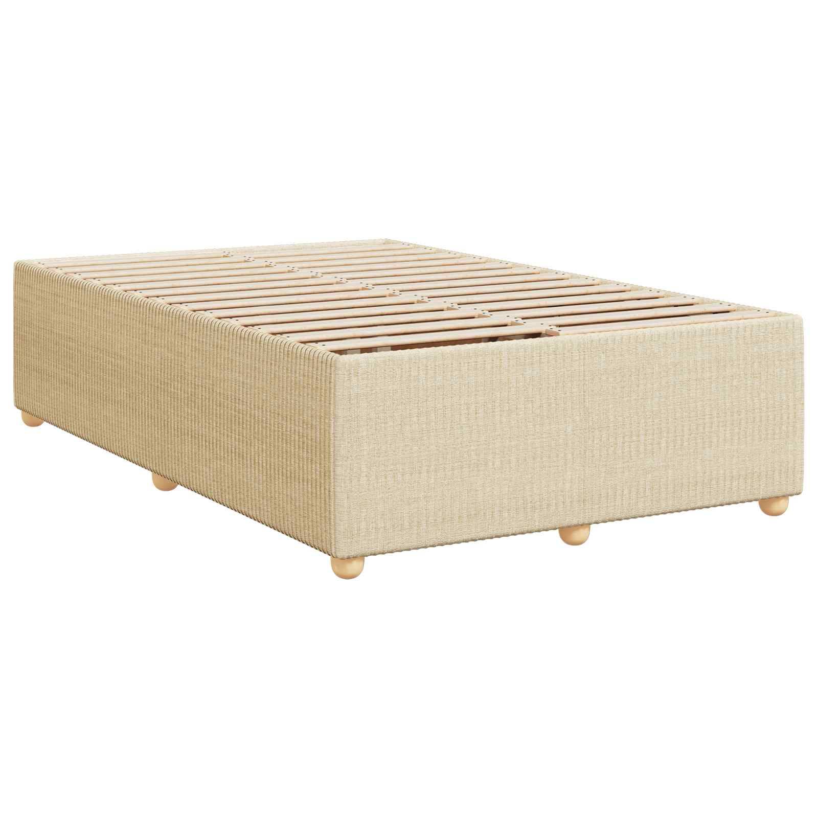 vidaXL Boxspringbett mit Matratze Creme 120 x 190 cm Stoff