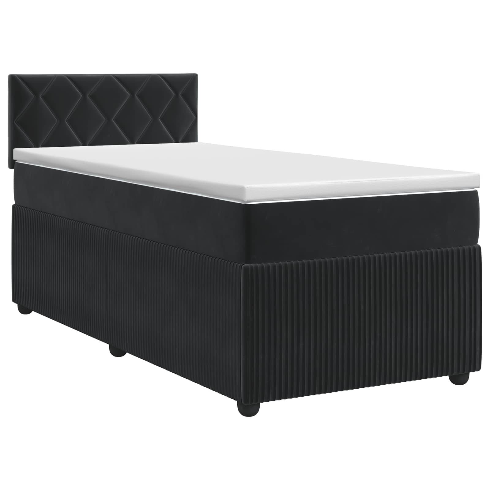 vidaXL Boxspringbett mit Matratze Schwarz 80 x 200 cm Samt