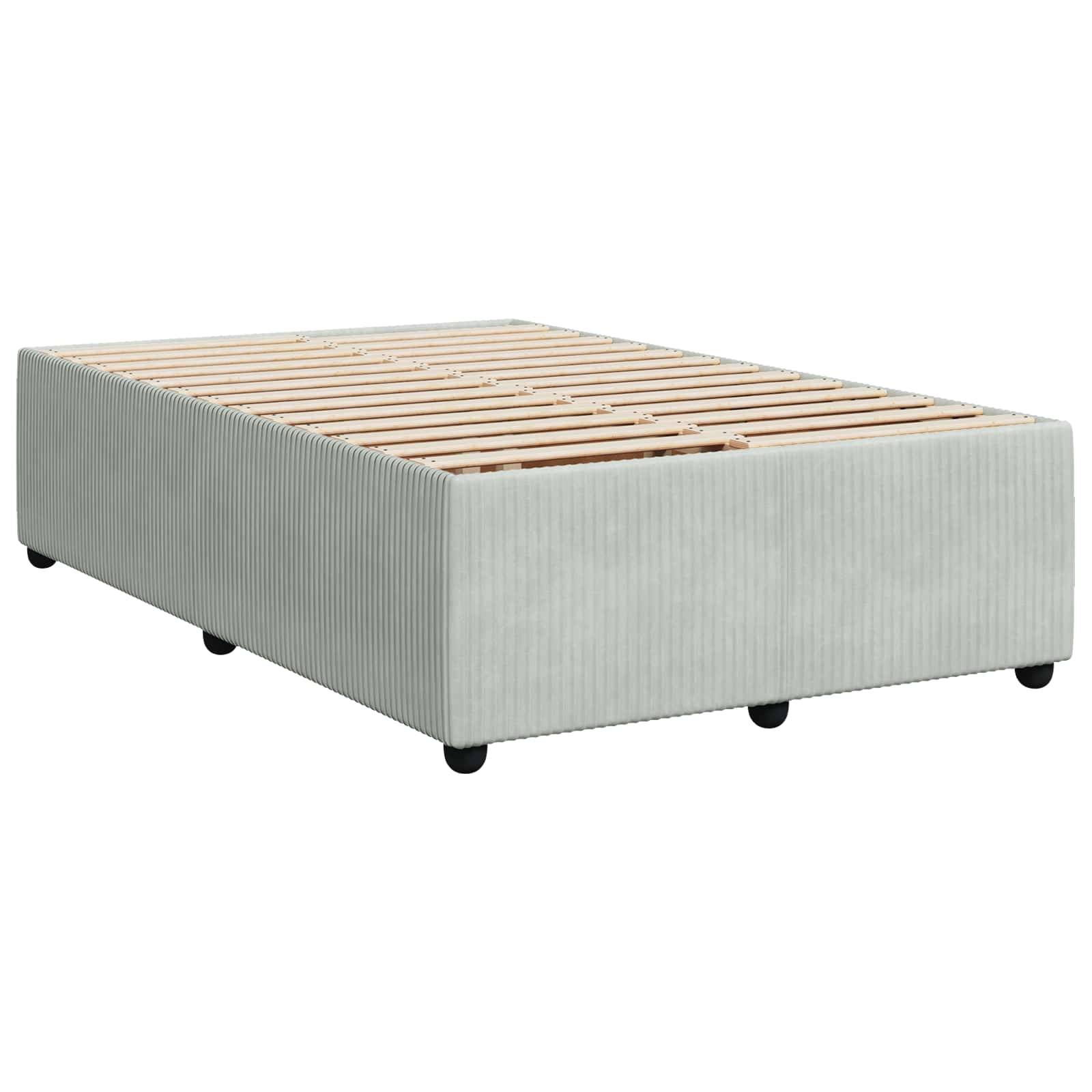 vidaXL Boxspringbett mit Matratze Hellgrau 120 x 200 cm Samt