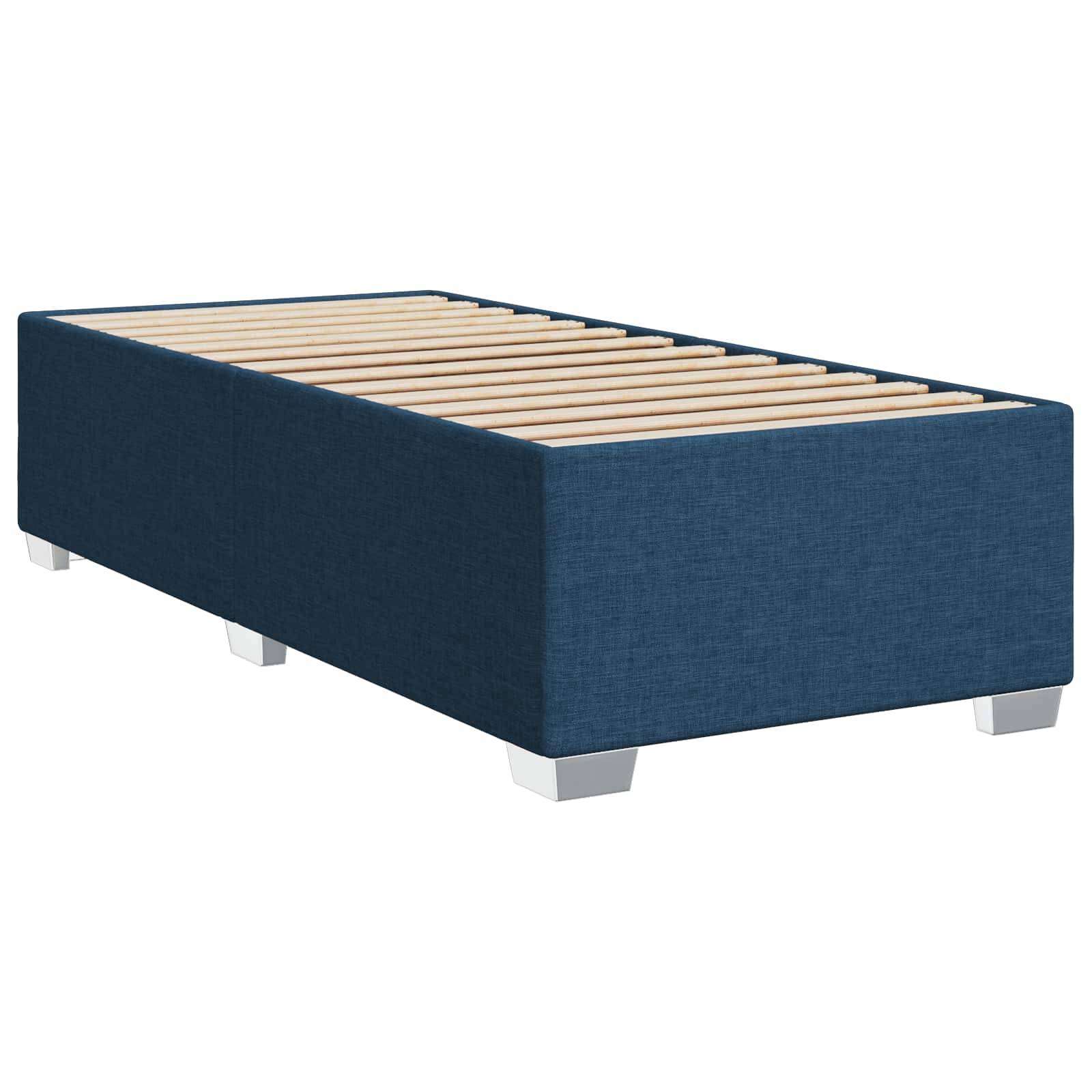 vidaXL Boxspringbett mit Matratze mit Kopfteil Blau 90 x 200 cm Stoff