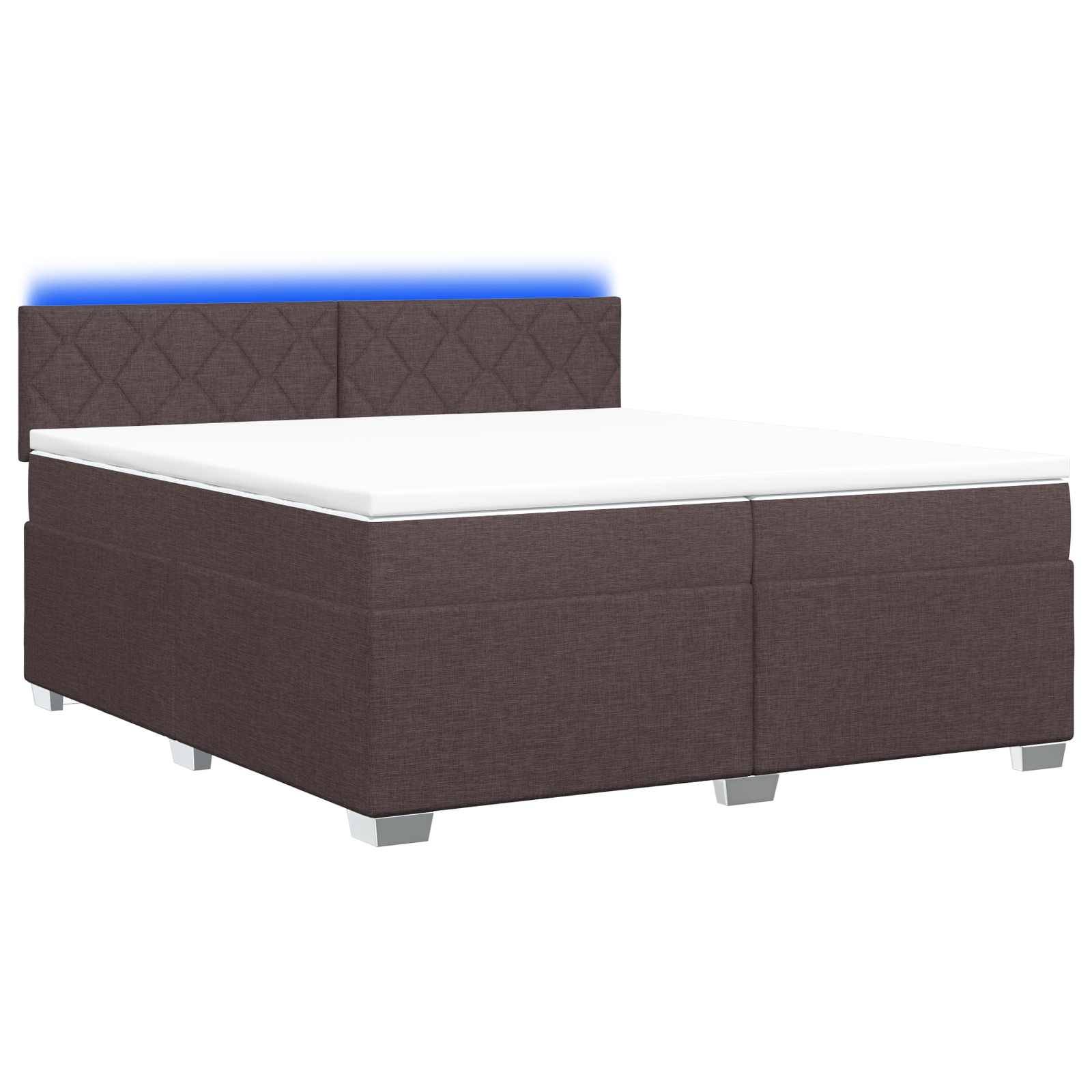 vidaXL Boxspringbett mit Matratze und LED Dunkelbraun 200 x 200 cm