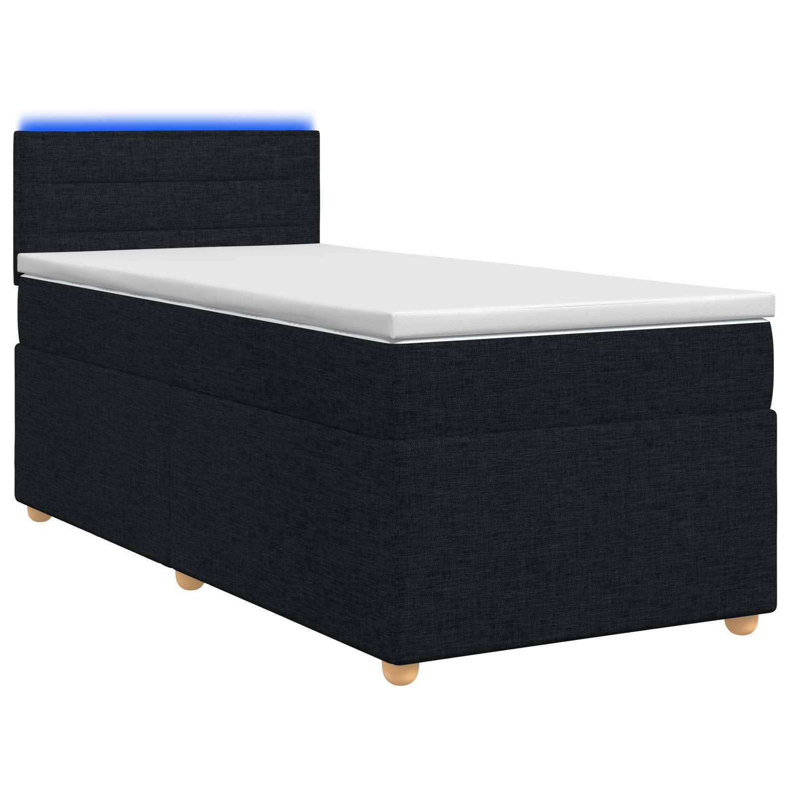 vidaXL Boxspringbett mit Matratze Schwarz 100 x 200 cm Stoff