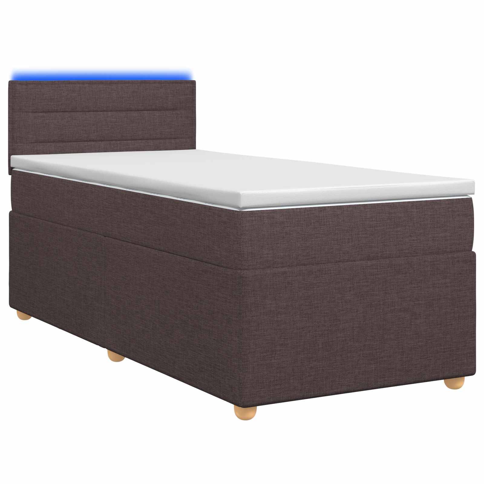vidaXL Boxspringbett mit Matratze Dunkelbraun 90 x 200 cm Stoff