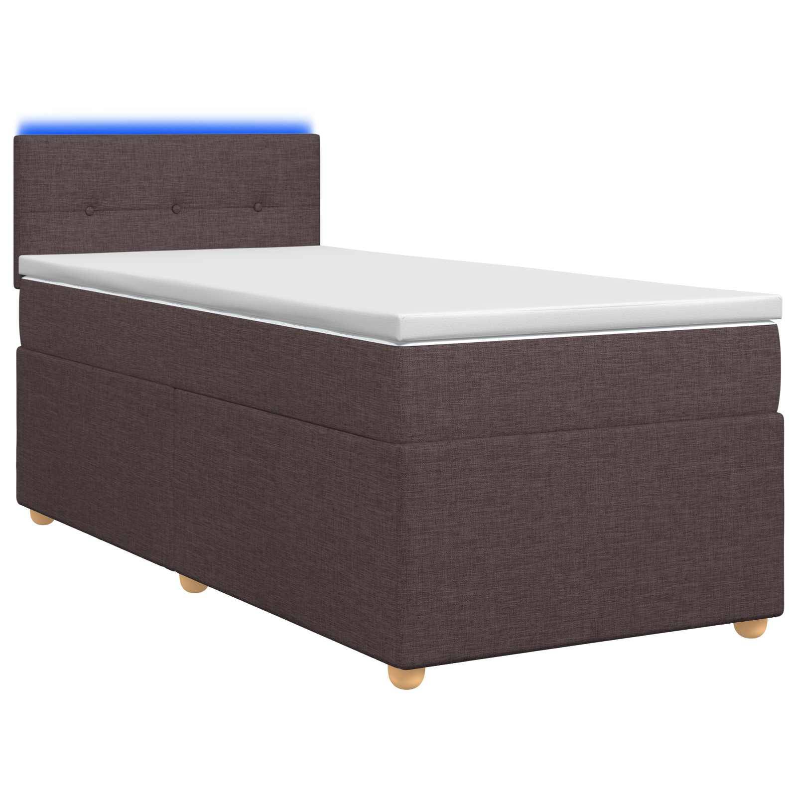 vidaXL Boxspringbett mit Matratze Dunkelbraun 90 x 200 cm Stoff