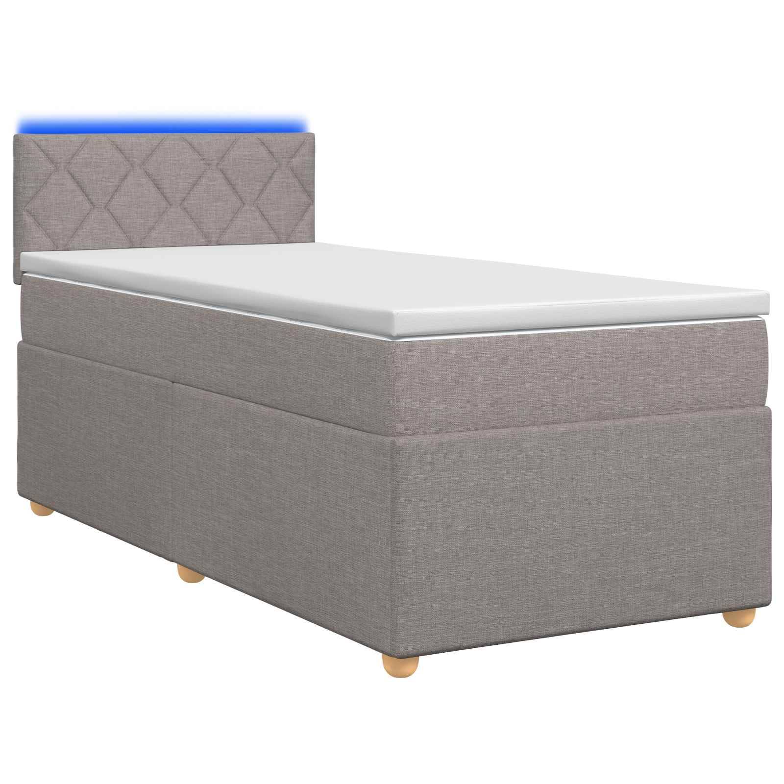 vidaXL Boxspringbett mit Matratze Taupe 100 x 200 cm Stoff