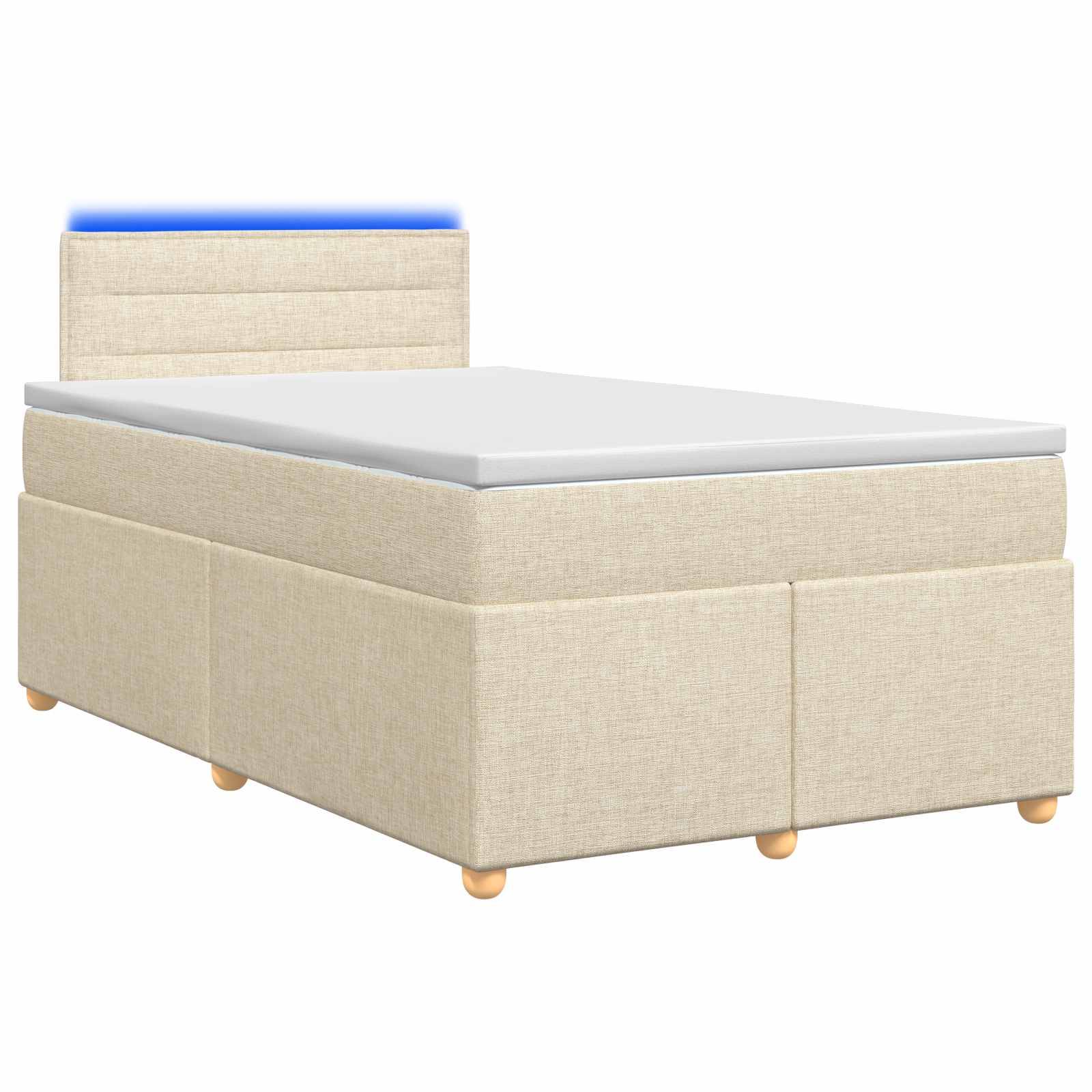 vidaXL Boxspringbett mit Matratze Creme 120 x 200 cm Stoff