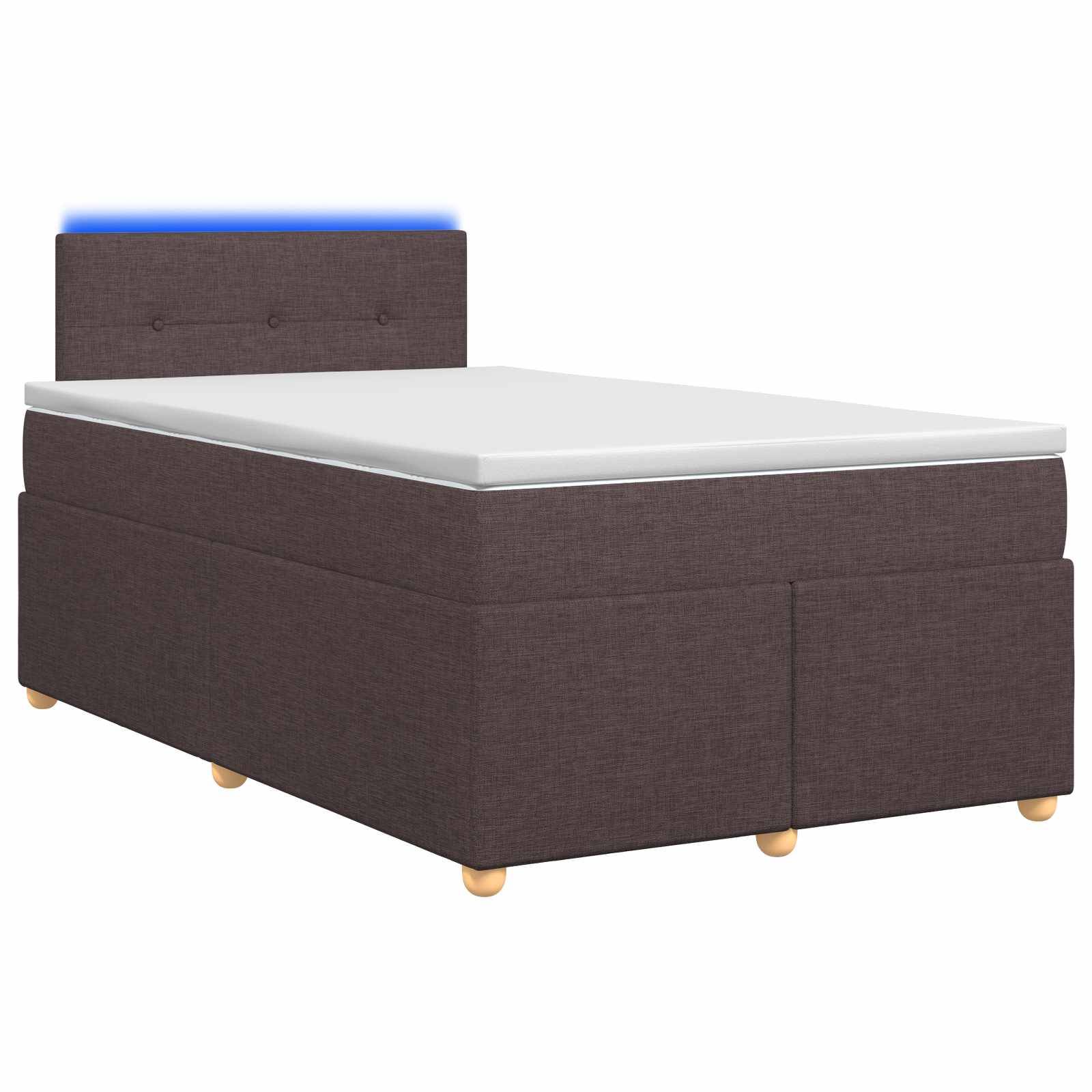 vidaXL Boxspringbett mit Matratze Dunkelbraun 120 x 190 cm Stoff