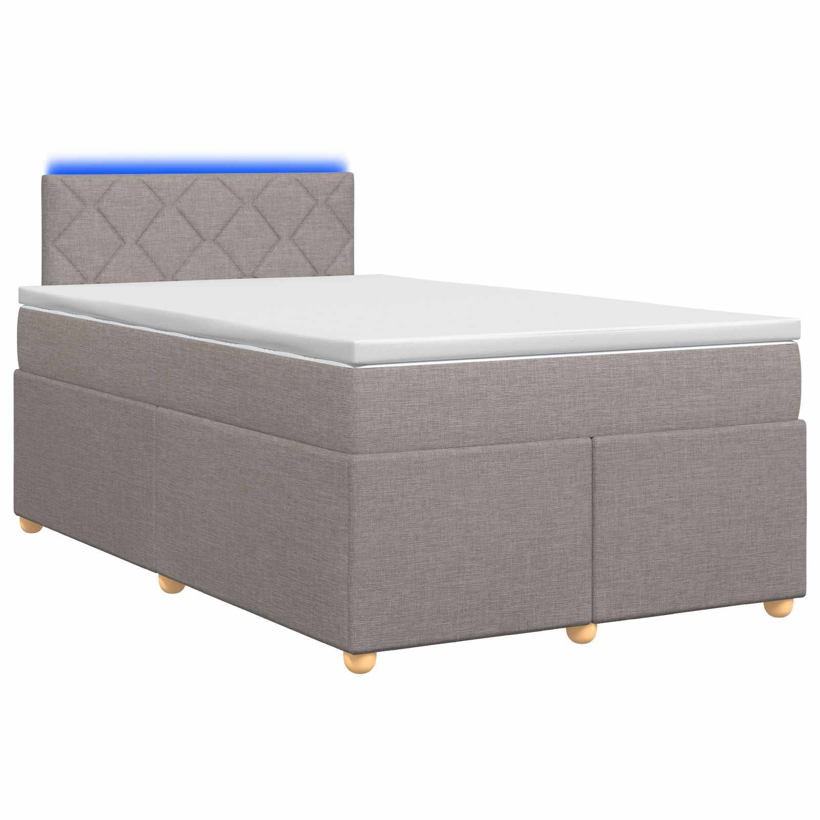 vidaXL Boxspringbett mit Matratze Taupe 120 x 190 cm Stoff