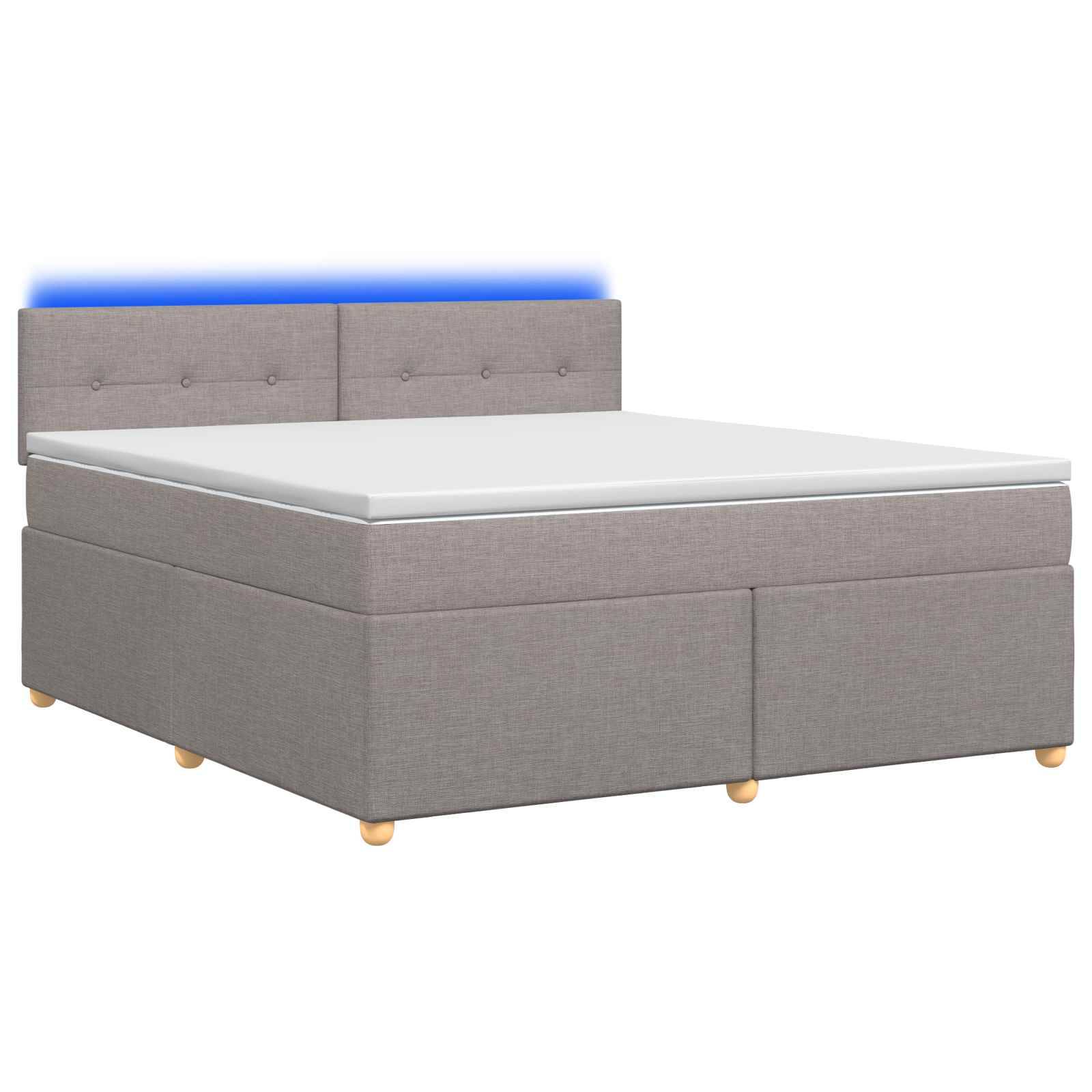 vidaXL Boxspringbett mit Matratze Taupe 160 x 200 cm Stoff