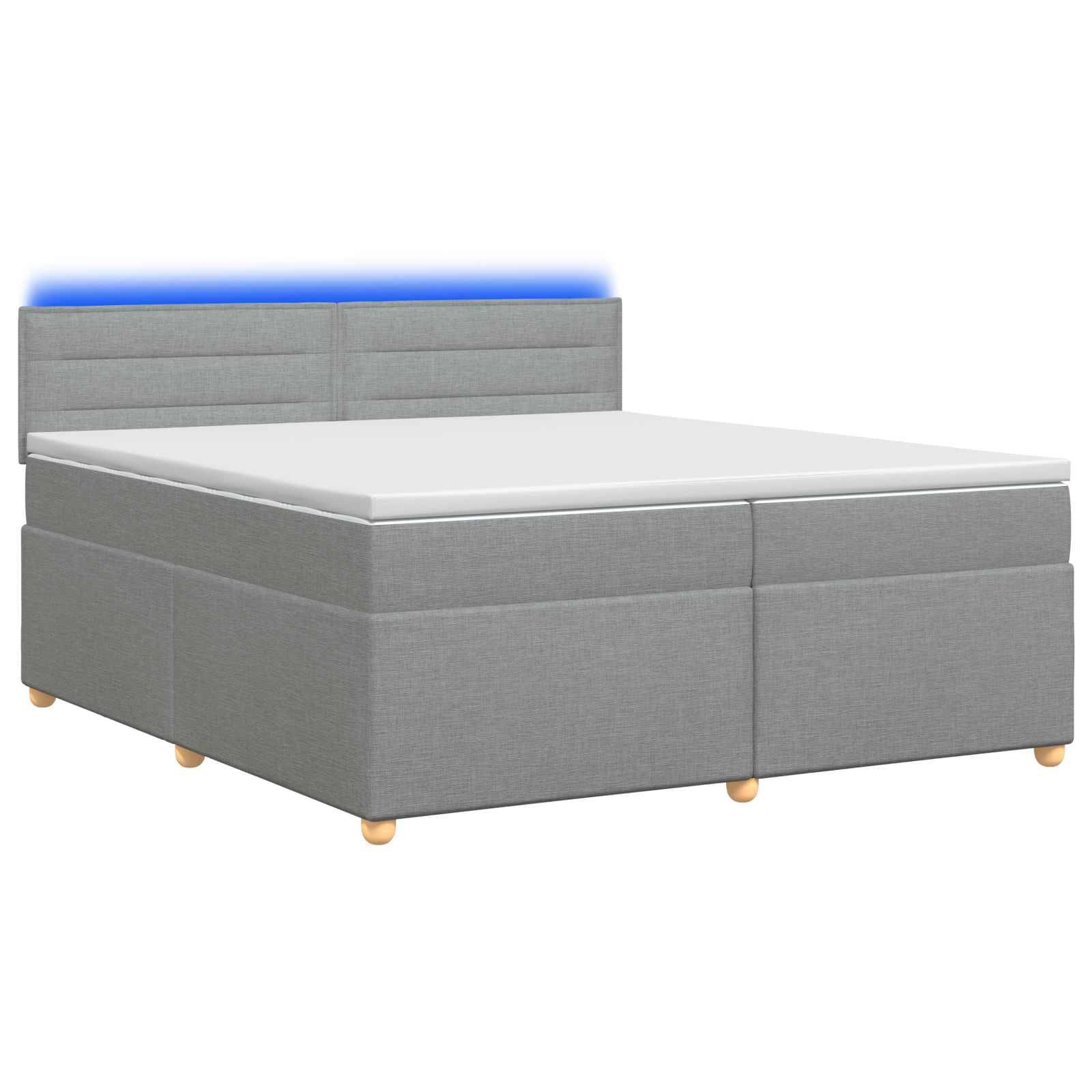 vidaXL Boxspringbett mit Matratze Hellgrau 200 x 200 cm Stoff