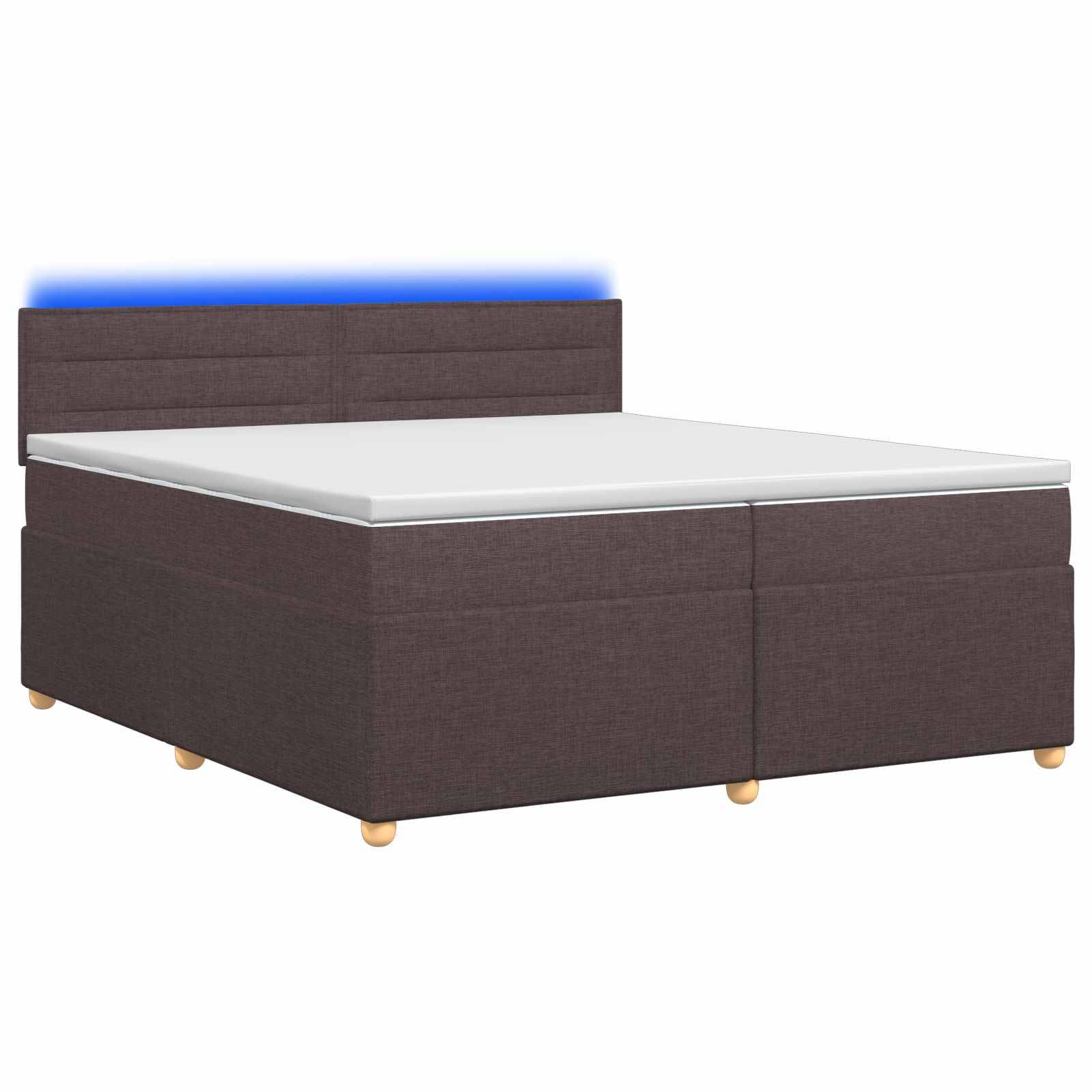 vidaXL Boxspringbett mit Matratze Dunkelbraun 200 x 200 cm Stoff