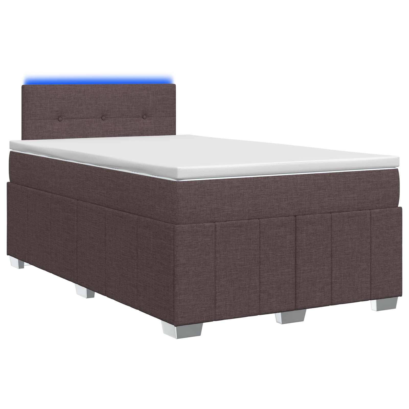 vidaXL Boxspringbett mit Matratze Dunkelbraun 120 x 190 cm Stoff