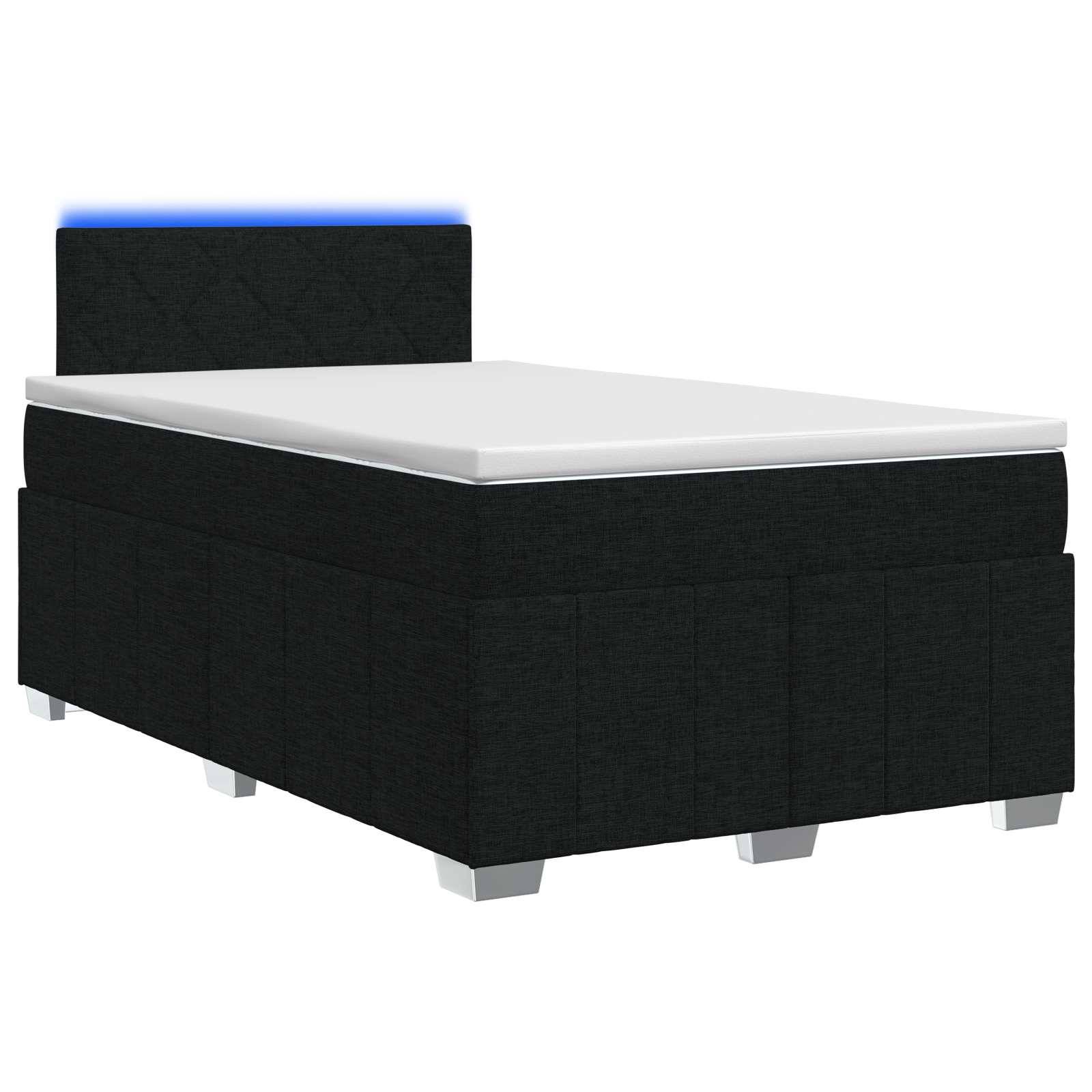 vidaXL Boxspringbett mit Matratze Schwarz 120 x 190 cm Stoff