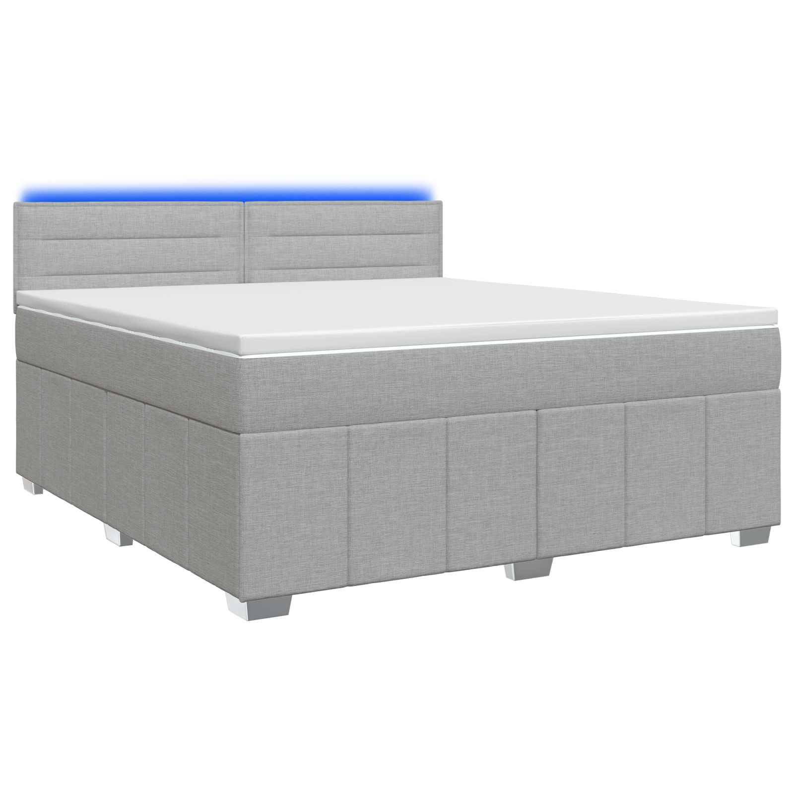 vidaXL Boxspringbett mit Matratze Hellgrau 140 x 190 cm Stoff