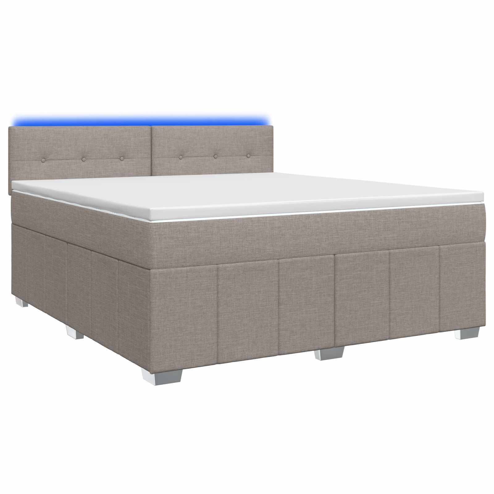 vidaXL Boxspringbett mit Matratze Taupe 140 x 200 cm Stoff