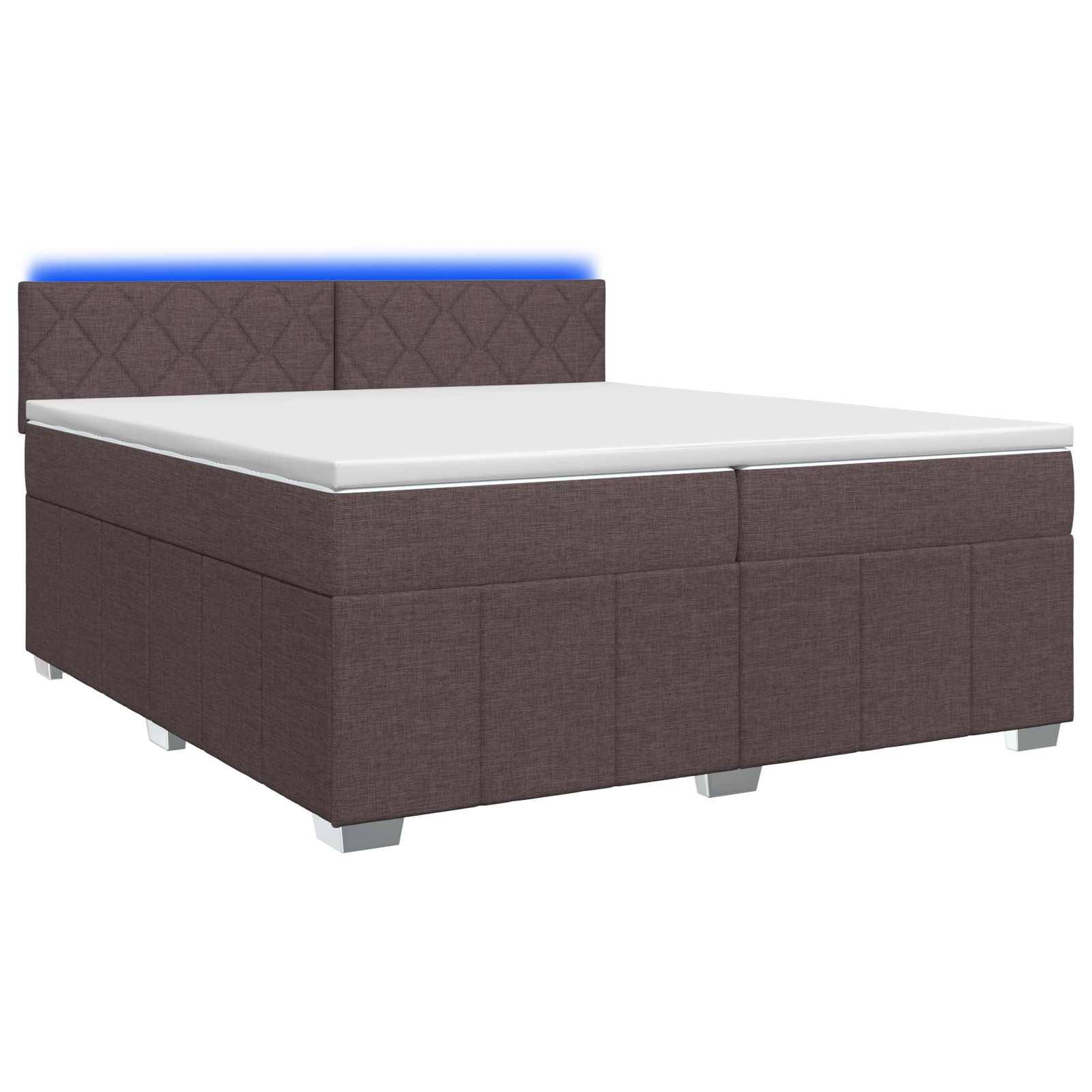 vidaXL Boxspringbett mit Matratze Dunkelbraun 200 x 200 cm Stoff