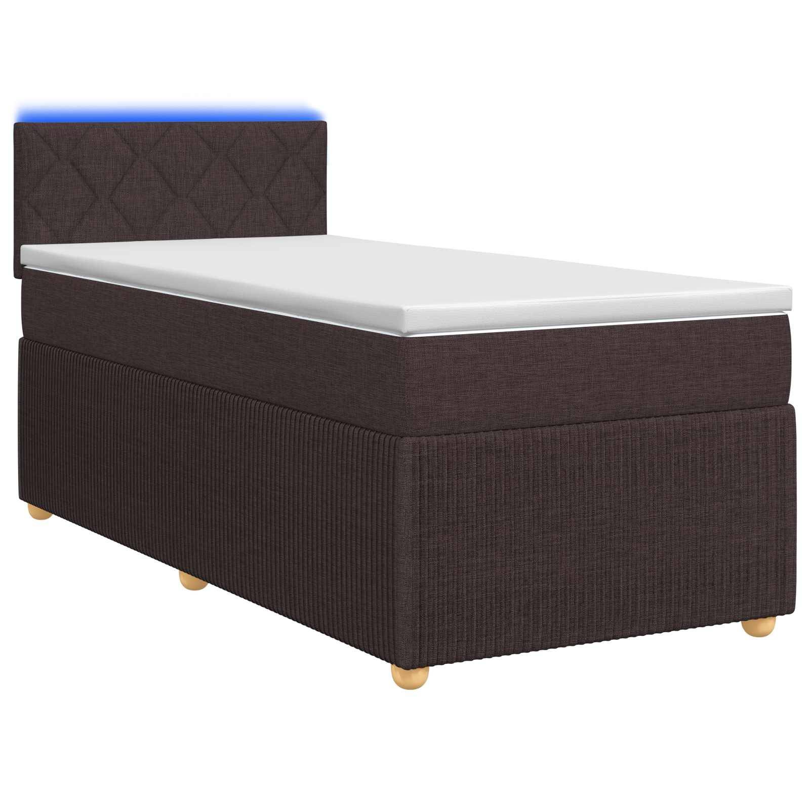 vidaXL Boxspringbett mit Matratze Dunkelbraun 90 x 200 cm Stoff