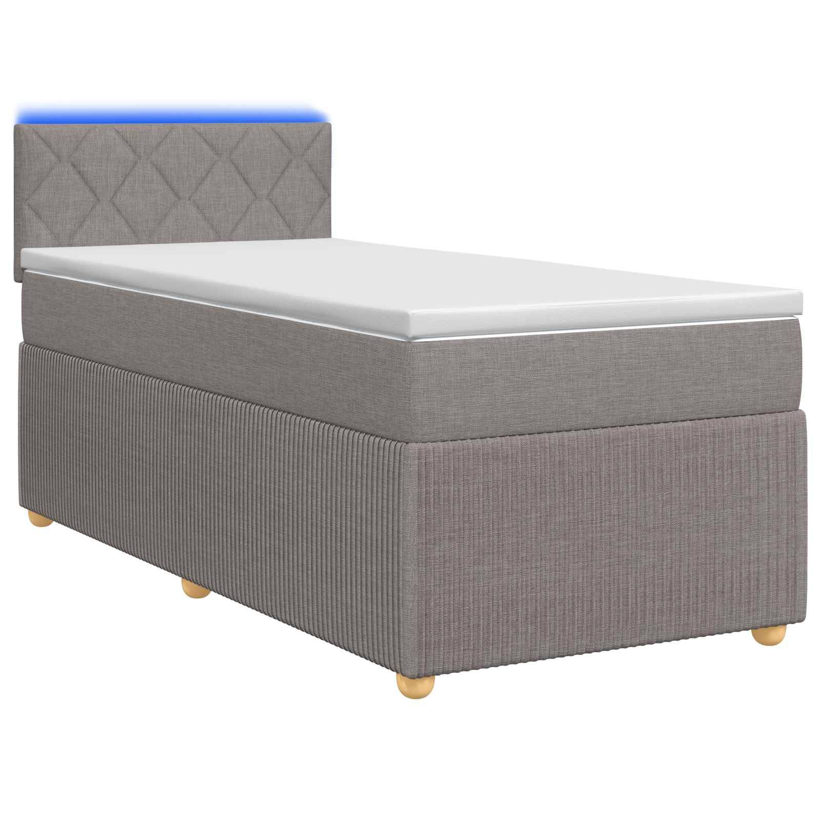 vidaXL Boxspringbett mit Matratze mit Kopfteil Taupe 90 x 190 cm Stoff