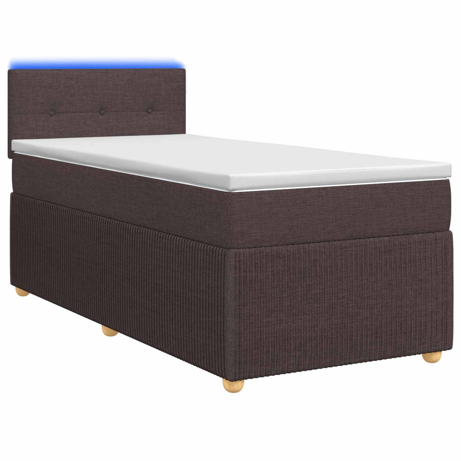 vidaXL Boxspringbett mit Matratze Dunkelbraun 90 x 200 cm Stoff