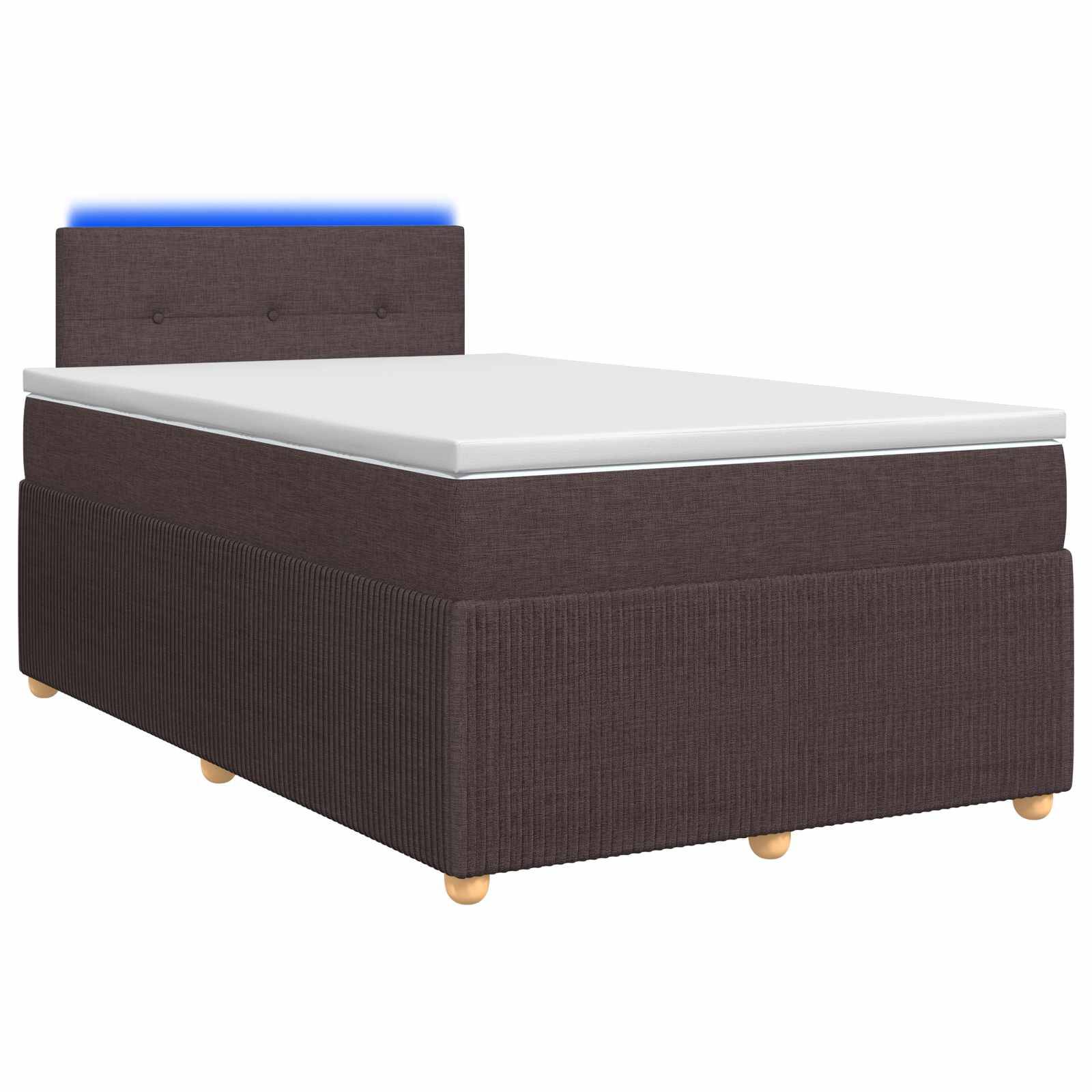 vidaXL Boxspringbett mit Matratze Dunkelbraun 120 x 200 cm Stoff