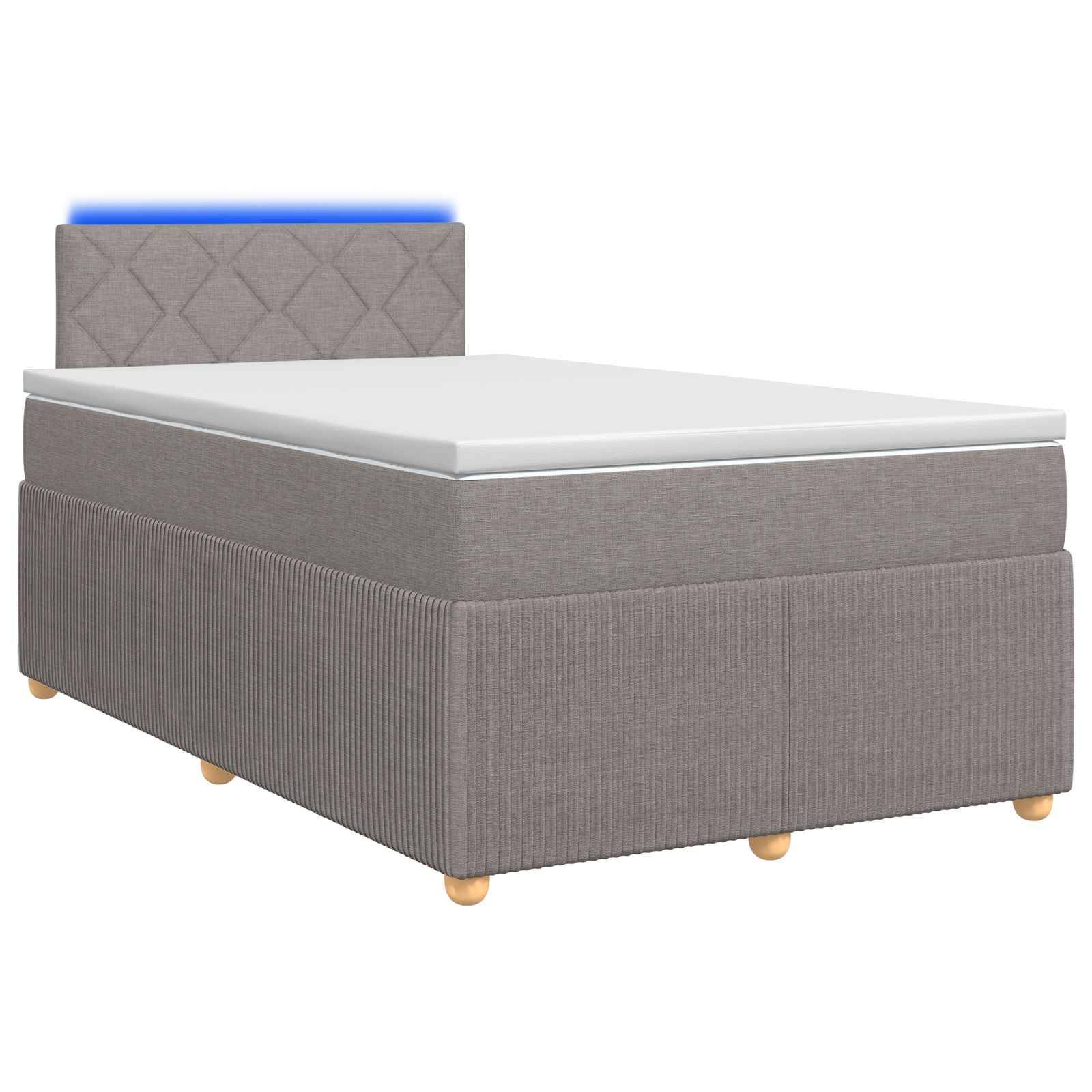 vidaXL Boxspringbett mit Matratze Taupe 120 x 200 cm Stoff