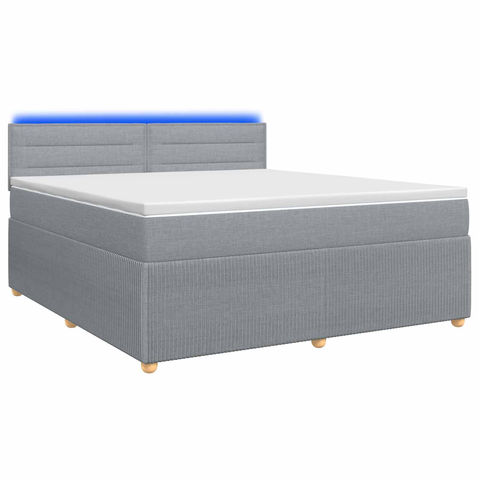 vidaXL Boxspringbett mit Matratze Hellgrau 140 x 200 cm Stoff