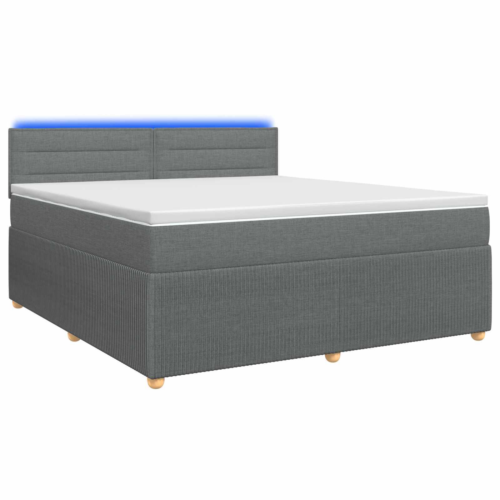 vidaXL Boxspringbett mit Matratze Dunkelgrau 160 x 200 cm Stoff