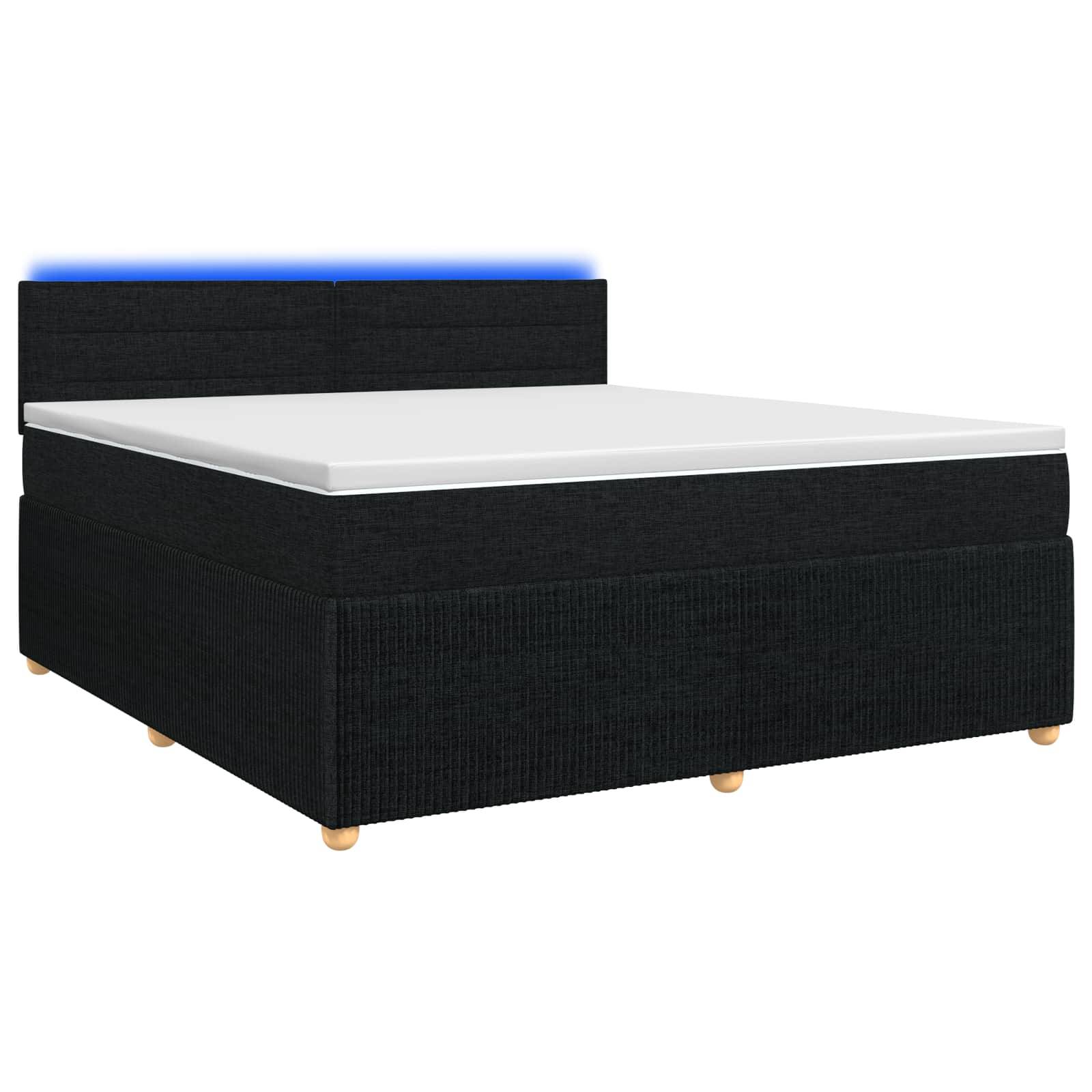 vidaXL Boxspringbett mit Matratze Schwarz 140 x 190 cm Stoff