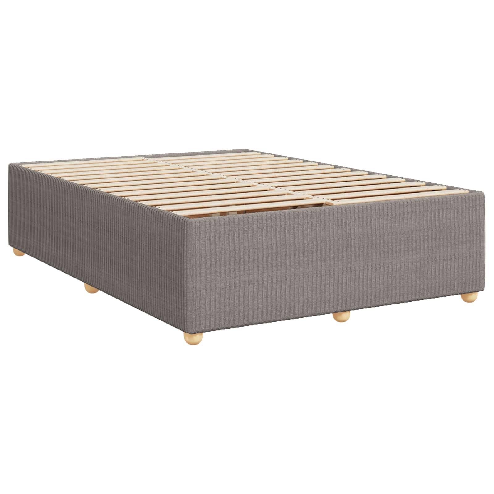 vidaXL Boxspringbett mit Matratze Taupe 180 x 200 cm Stoff