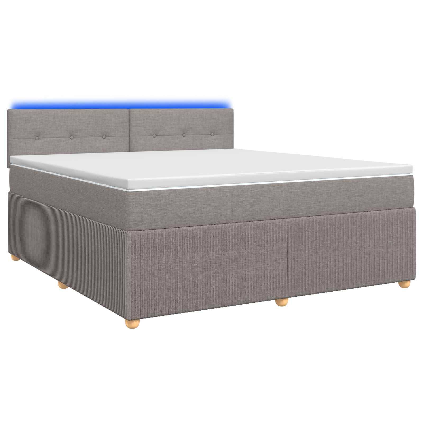 vidaXL Boxspringbett mit Matratze Taupe 180 x 200 cm Stoff