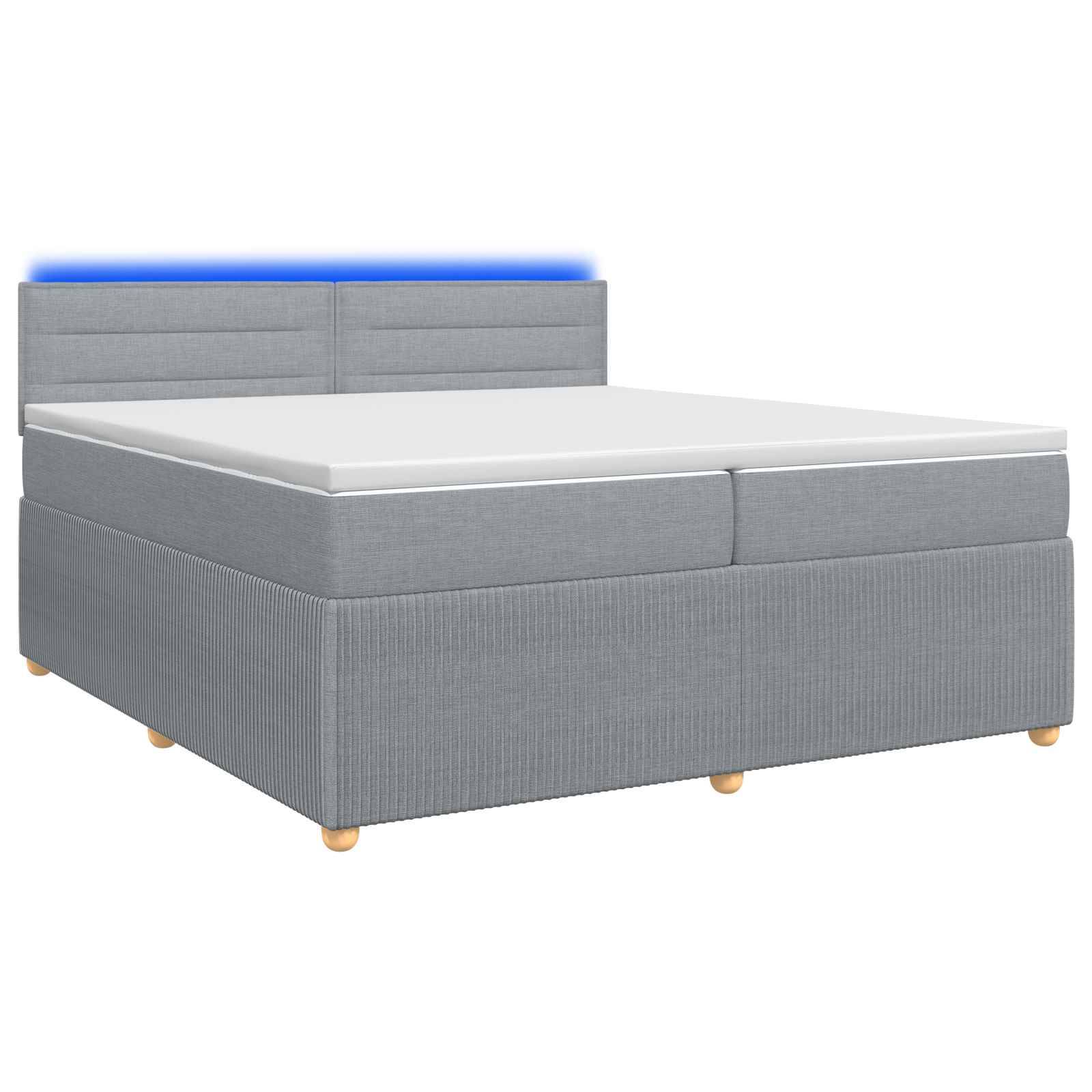 vidaXL Boxspringbett mit Matratze Hellgrau 200 x 200 cm Stoff