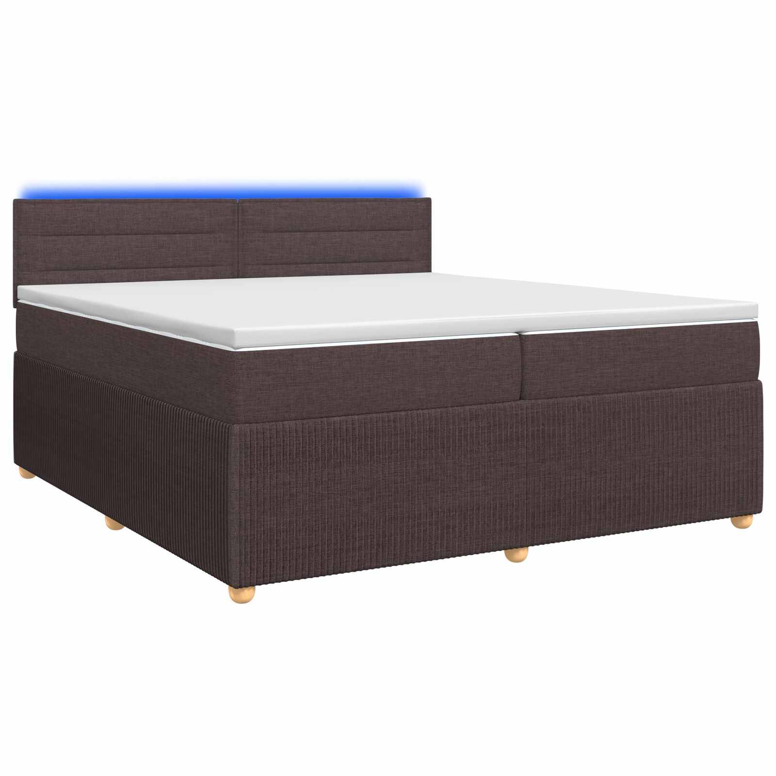vidaXL Boxspringbett mit Matratze Dunkelbraun 200 x 200 cm Stoff