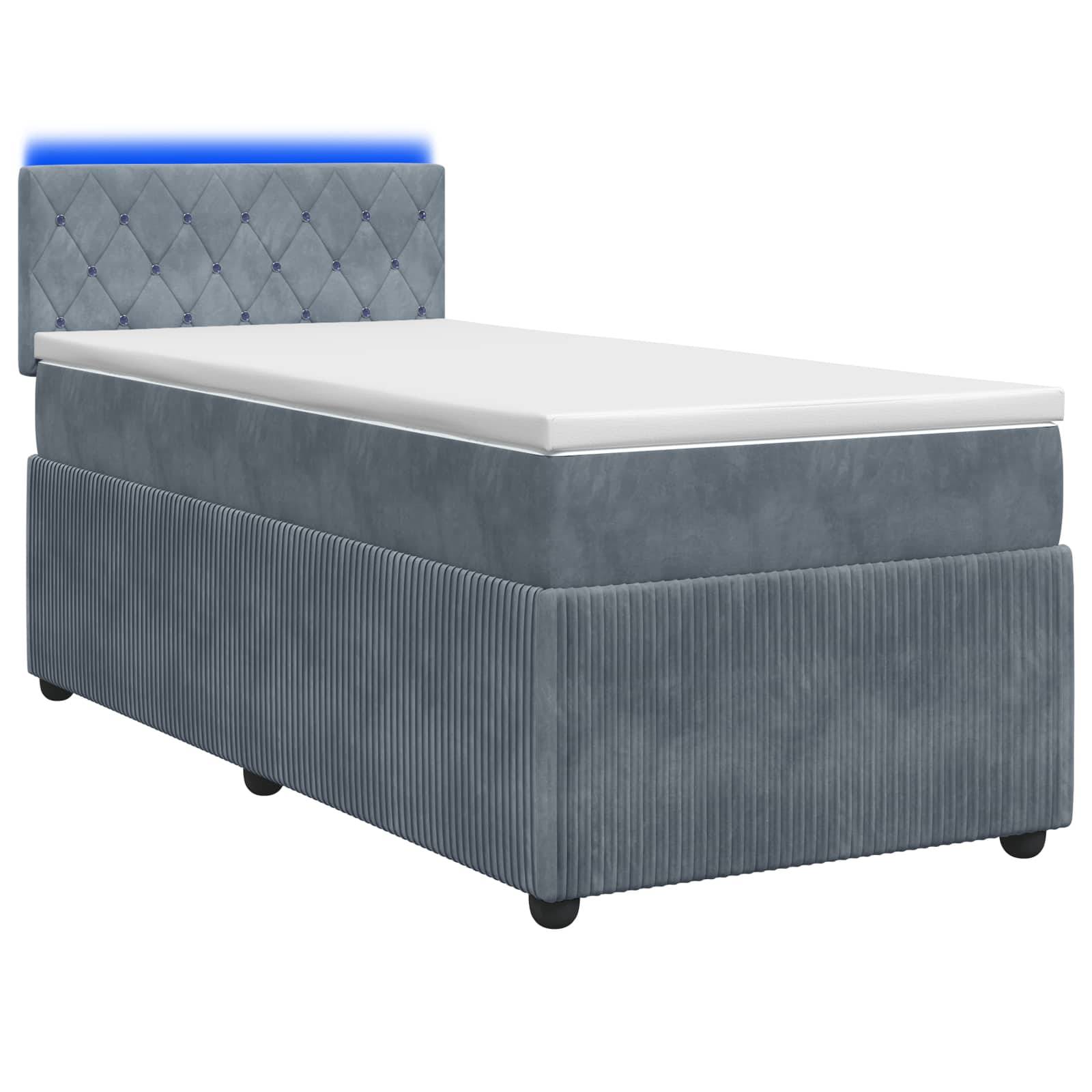 vidaXL Boxspringbett mit Matratze Dunkelgrau 80 x 200 cm Samt