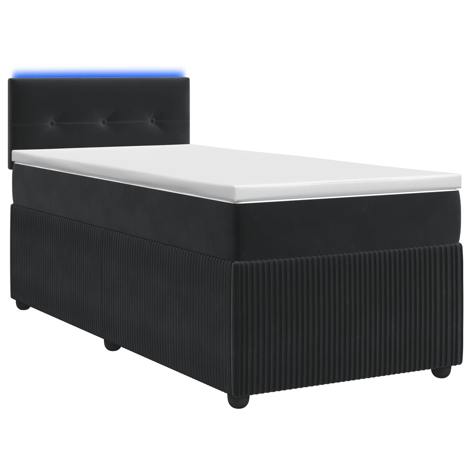 vidaXL Boxspringbett mit Matratze Schwarz 90 x 190 cm Samt