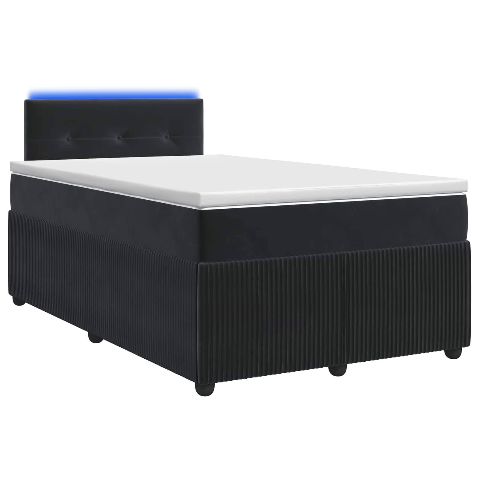 vidaXL Boxspringbett mit Matratze Schwarz 120 x 190 cm Samt