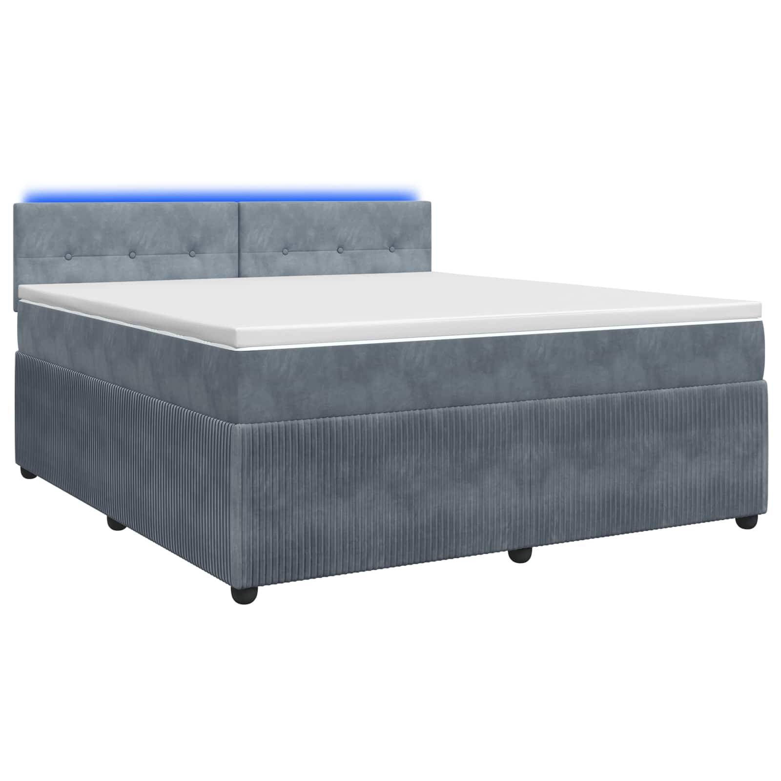 vidaXL Boxspringbett mit Matratze Dunkelgrau 180 x 200 cm Samt